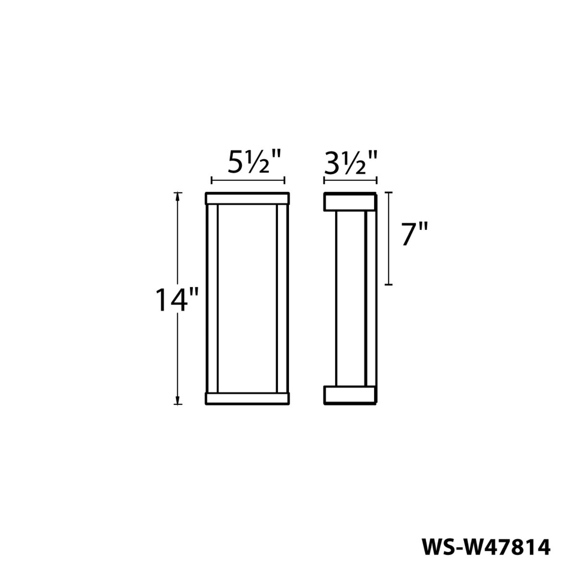 Case 14" LED Wall Light, 3000K, Black Finish - Bees Lighting