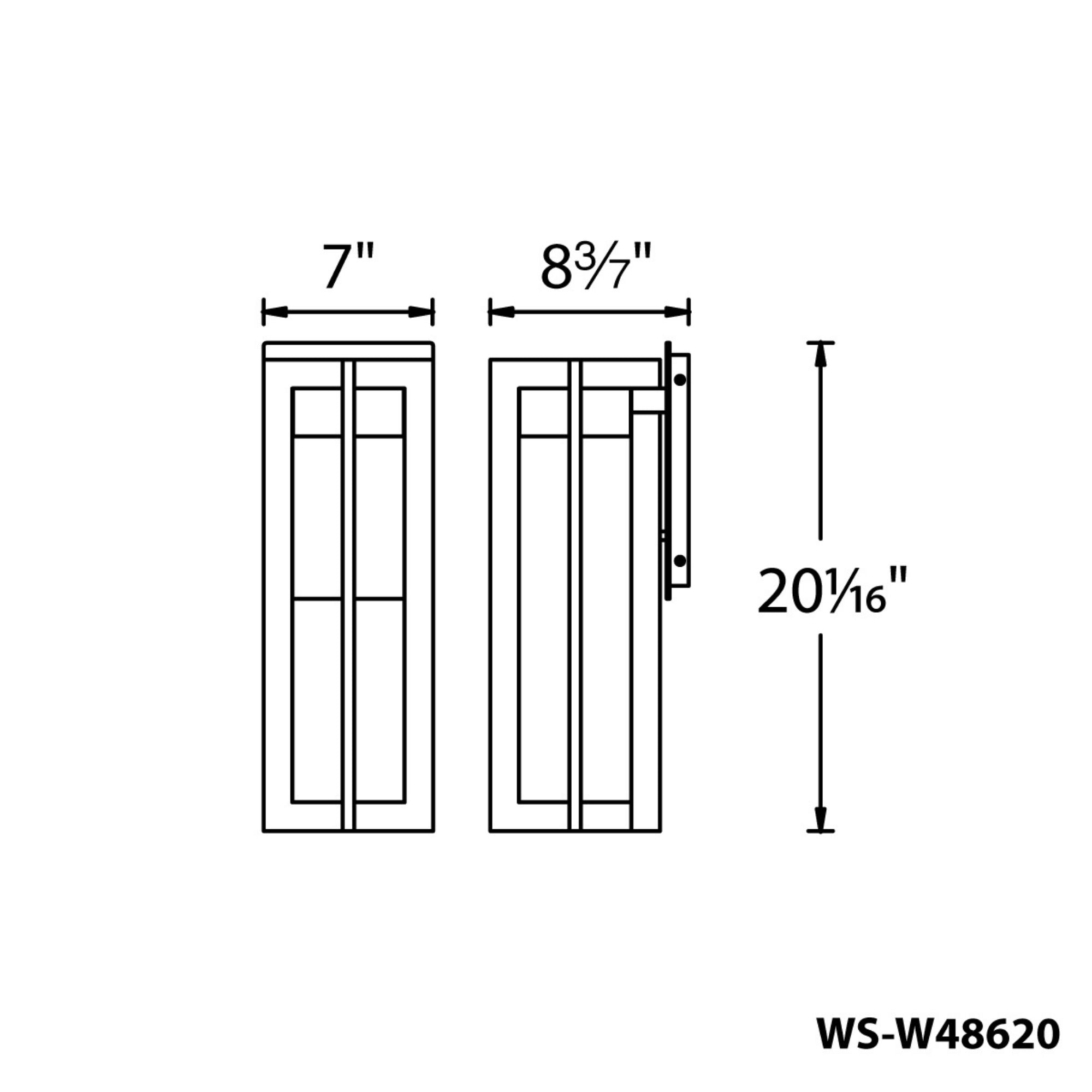 Chamber 20 in. LED Outdoor Wall Sconce 3000K Black Finish - Bees Lighting