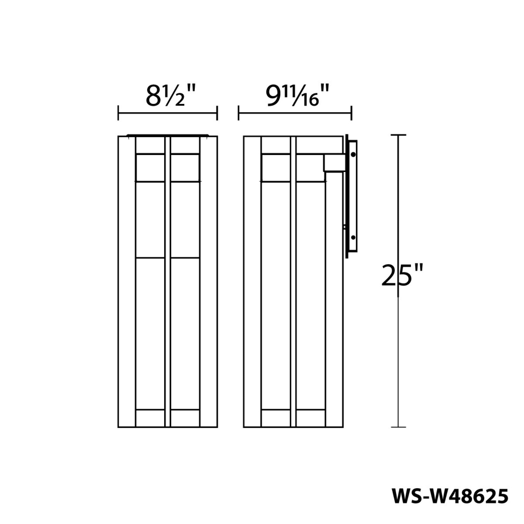 Chamber 25 in. LED Outdoor Wall Sconce 3000K Black Finish - Bees Lighting