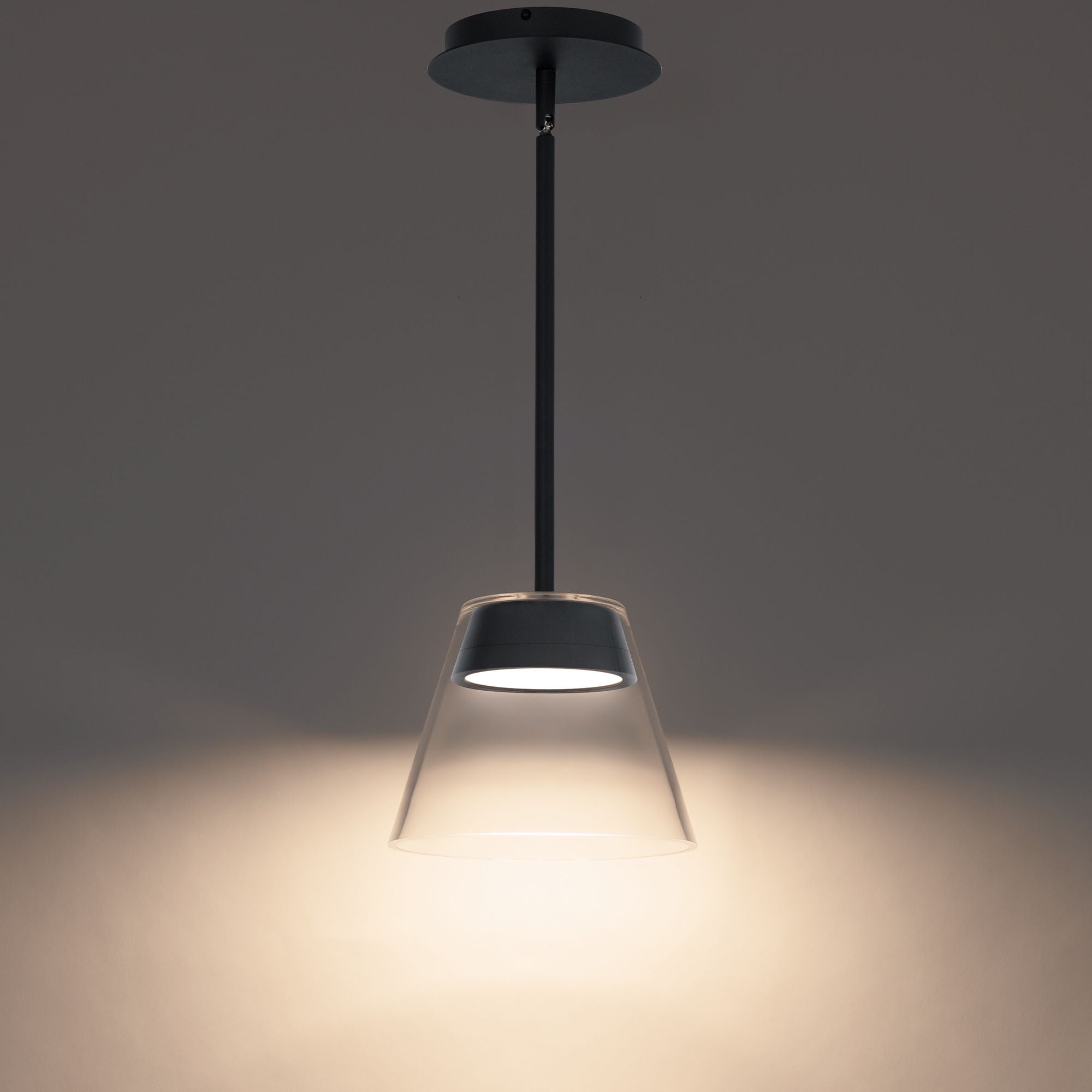 Chandra 8 in. LED Pendant Light 3000K Black Finish - Bees Lighting