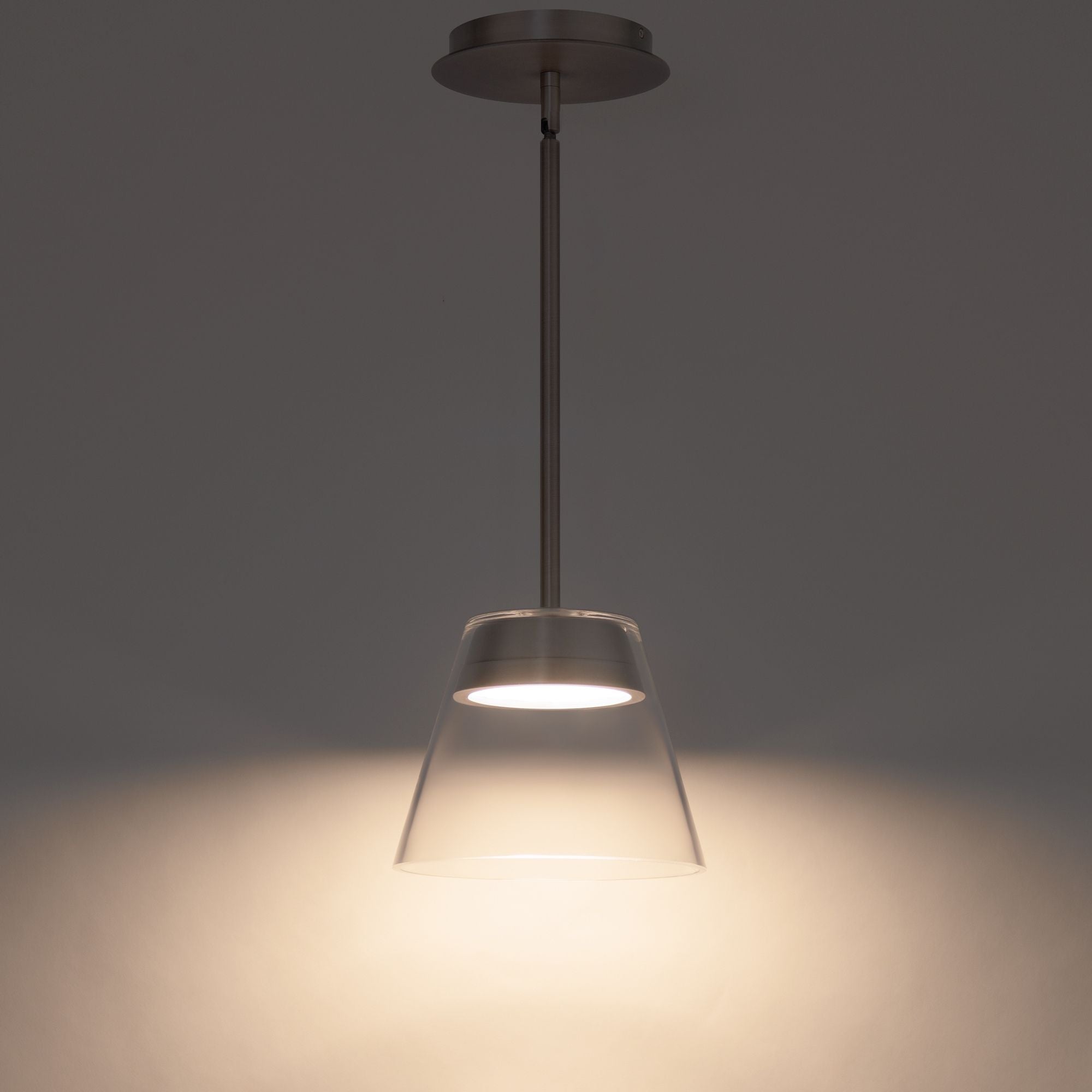 Chandra 8" LED Mini Pendant, Brushed Nickel Finish - Bees Lighting