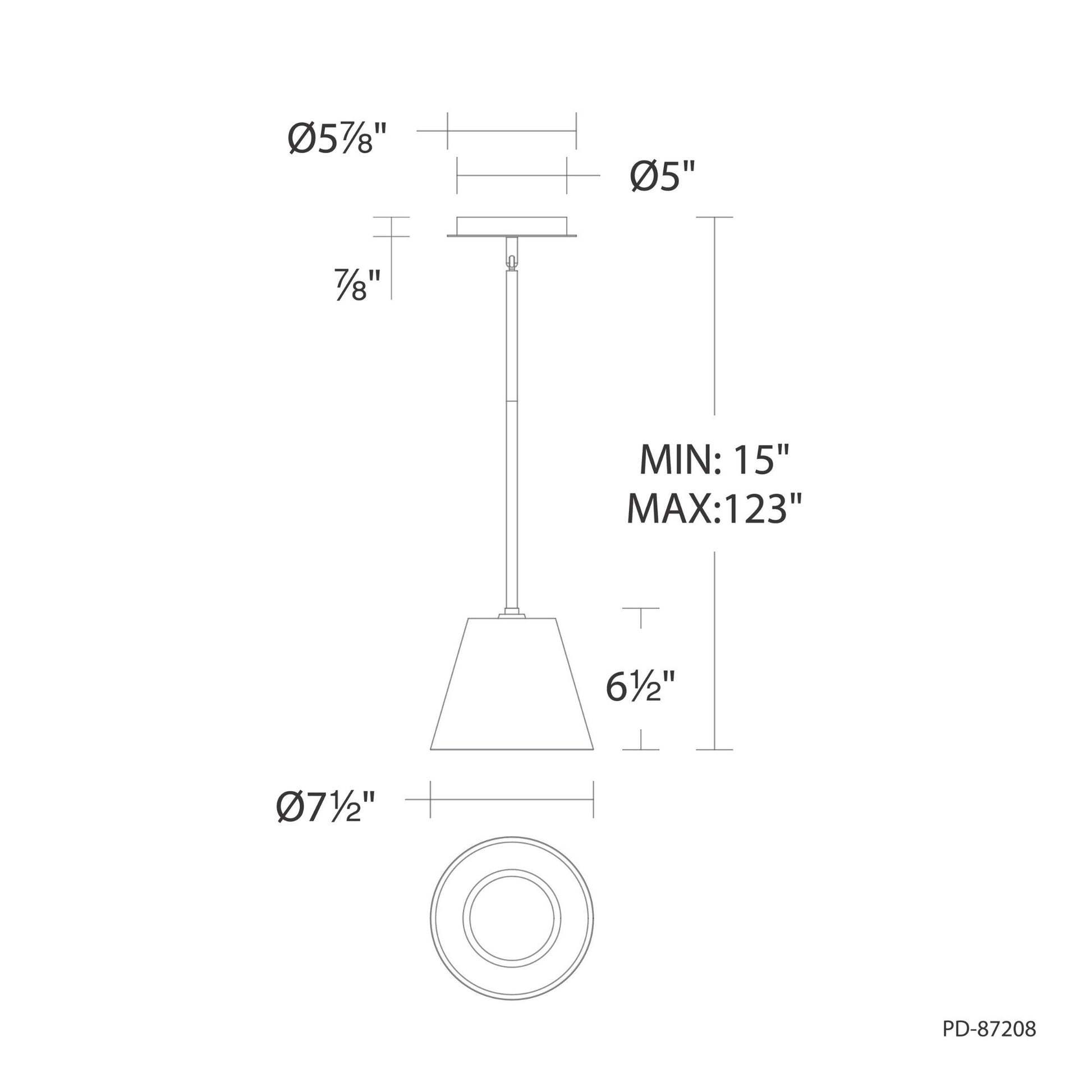 Chandra 8" LED Mini Pendant, Brushed Nickel Finish - Bees Lighting