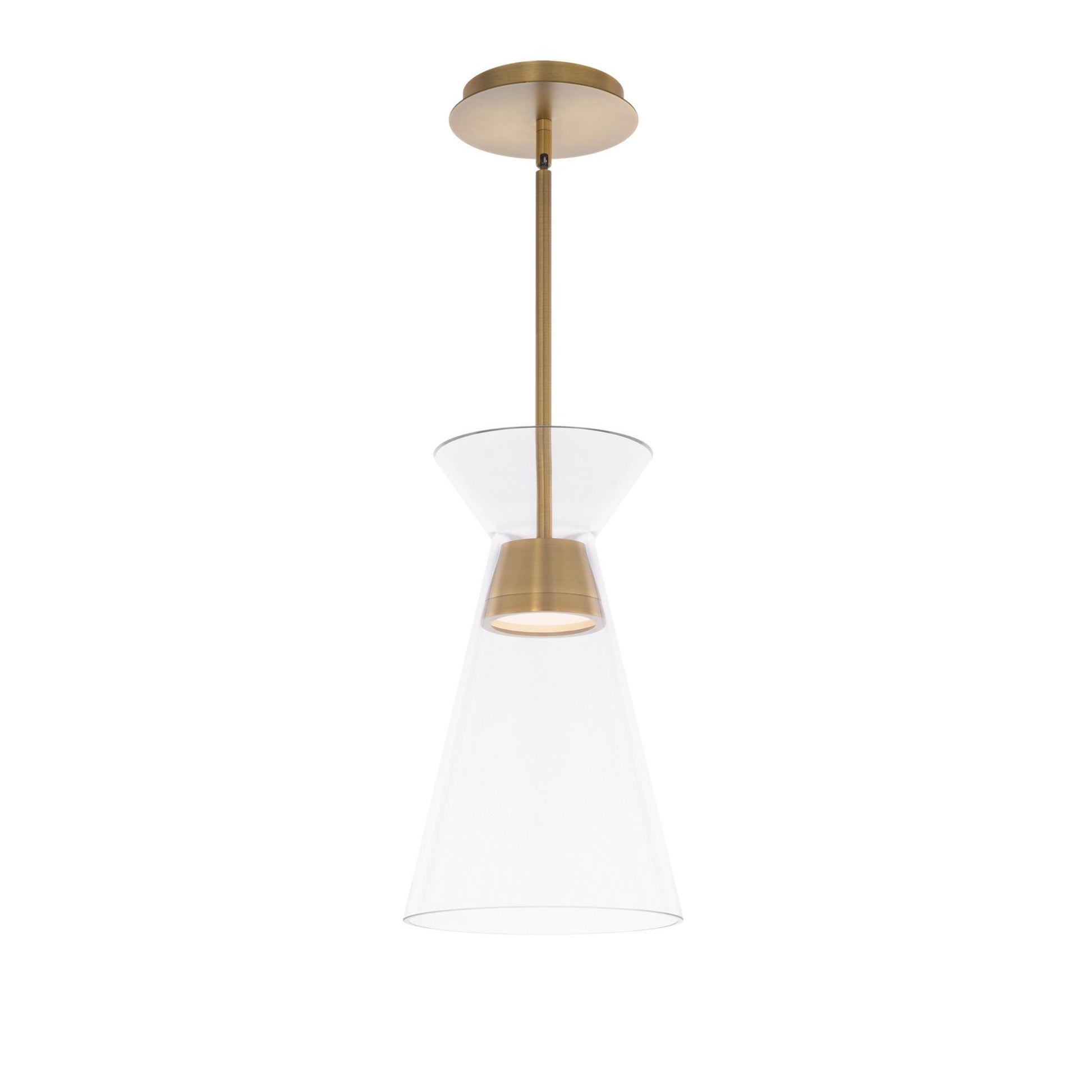 Chandra 14" LED Mini Pendant, Aged Brass Finish - Bees Lighting