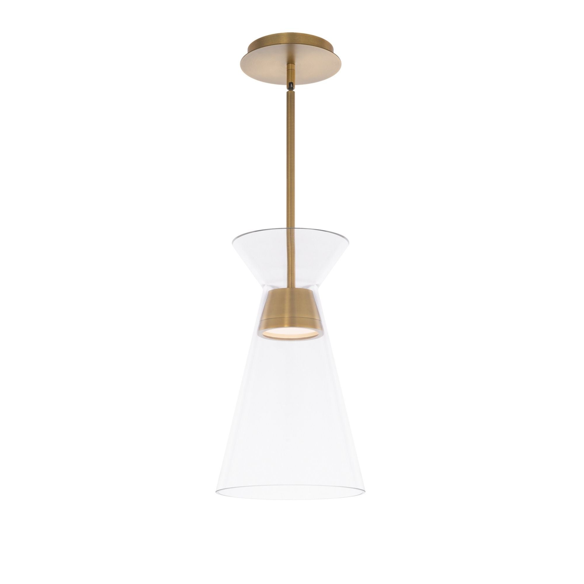 Chandra 14" LED Mini Pendant, Aged Brass Finish - Bees Lighting