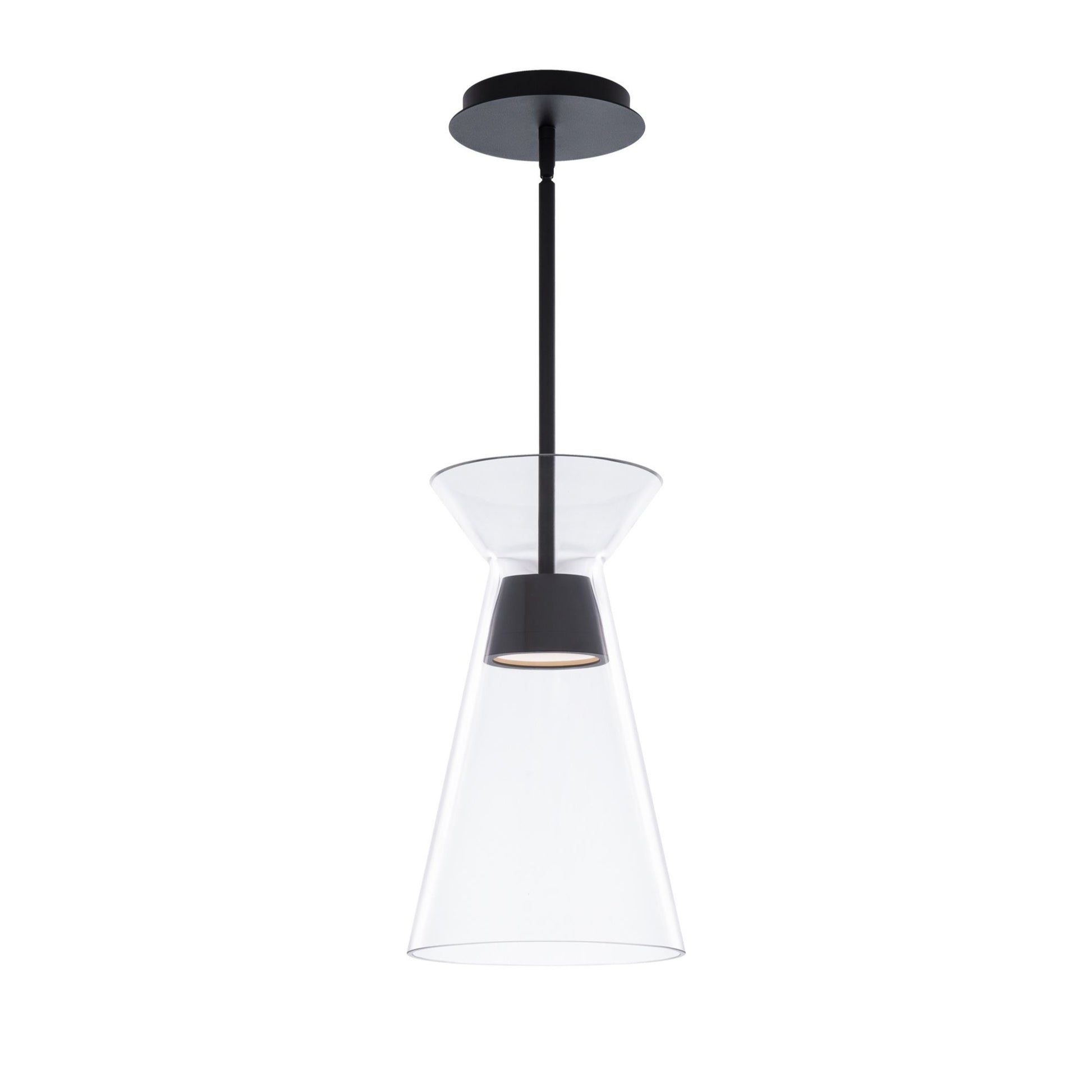 Chandra 14" LED Mini Pendant, Black Finish - Bees Lighting
