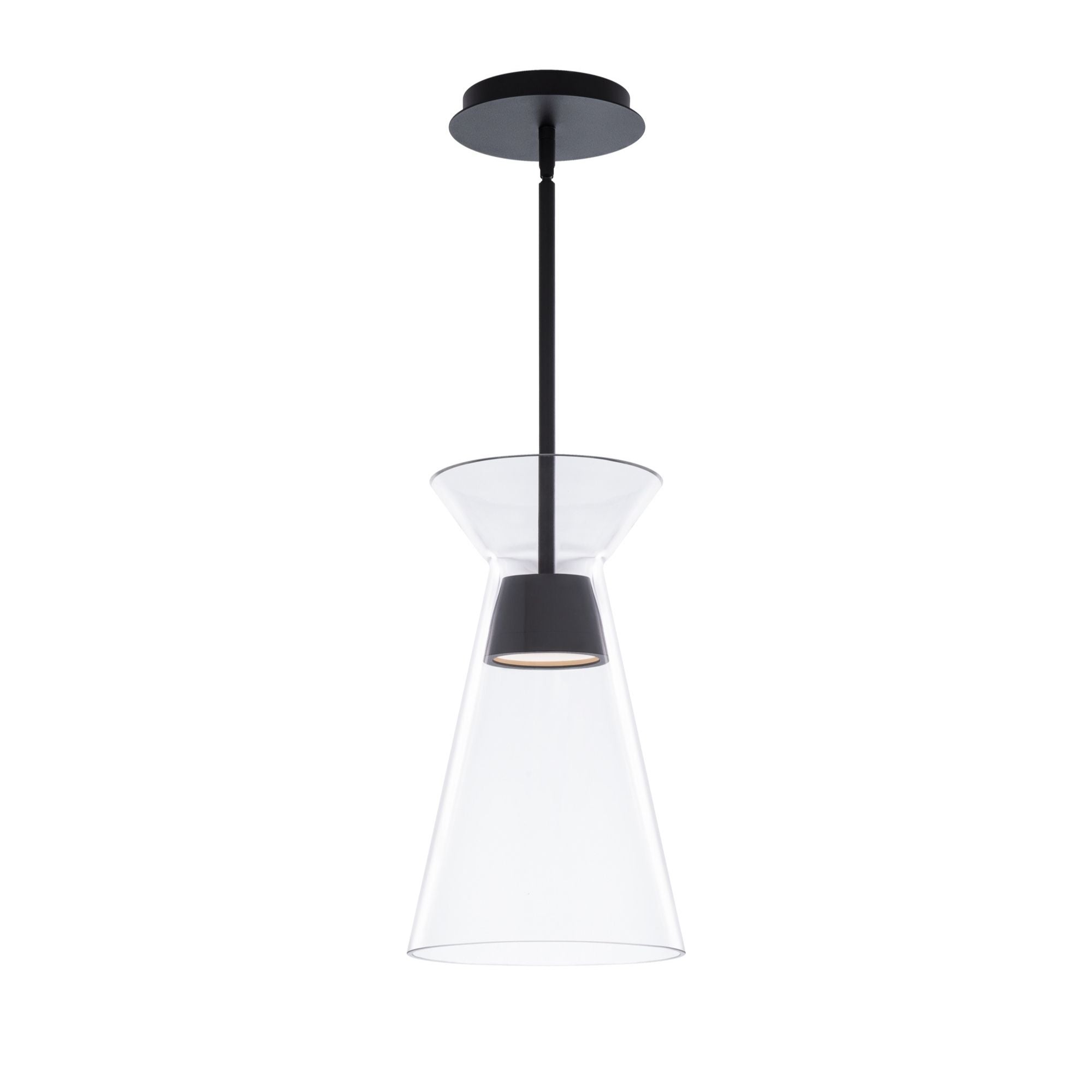 Chandra 14" LED Mini Pendant, Black Finish - Bees Lighting