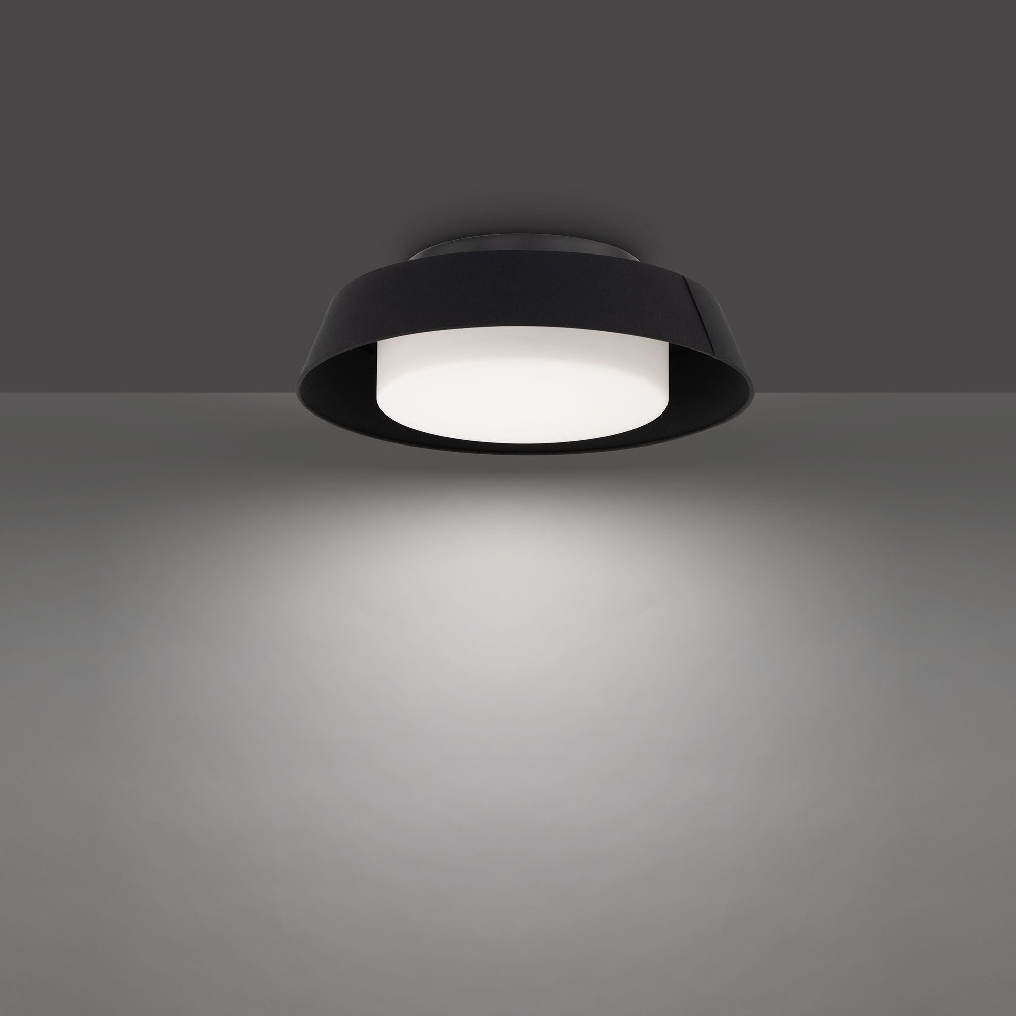 Chapeau 16" LED Flush Mount, 4CCT, Black Finish