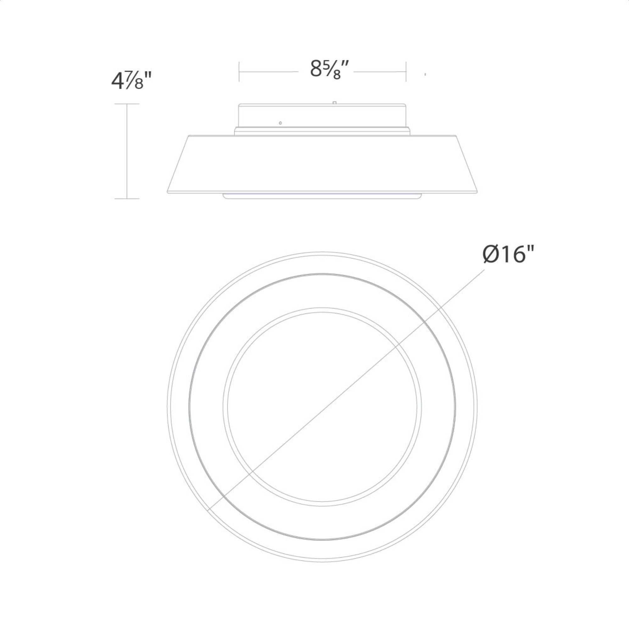 Chapeau 16" LED Flush Mount, 4CCT, Black Finish