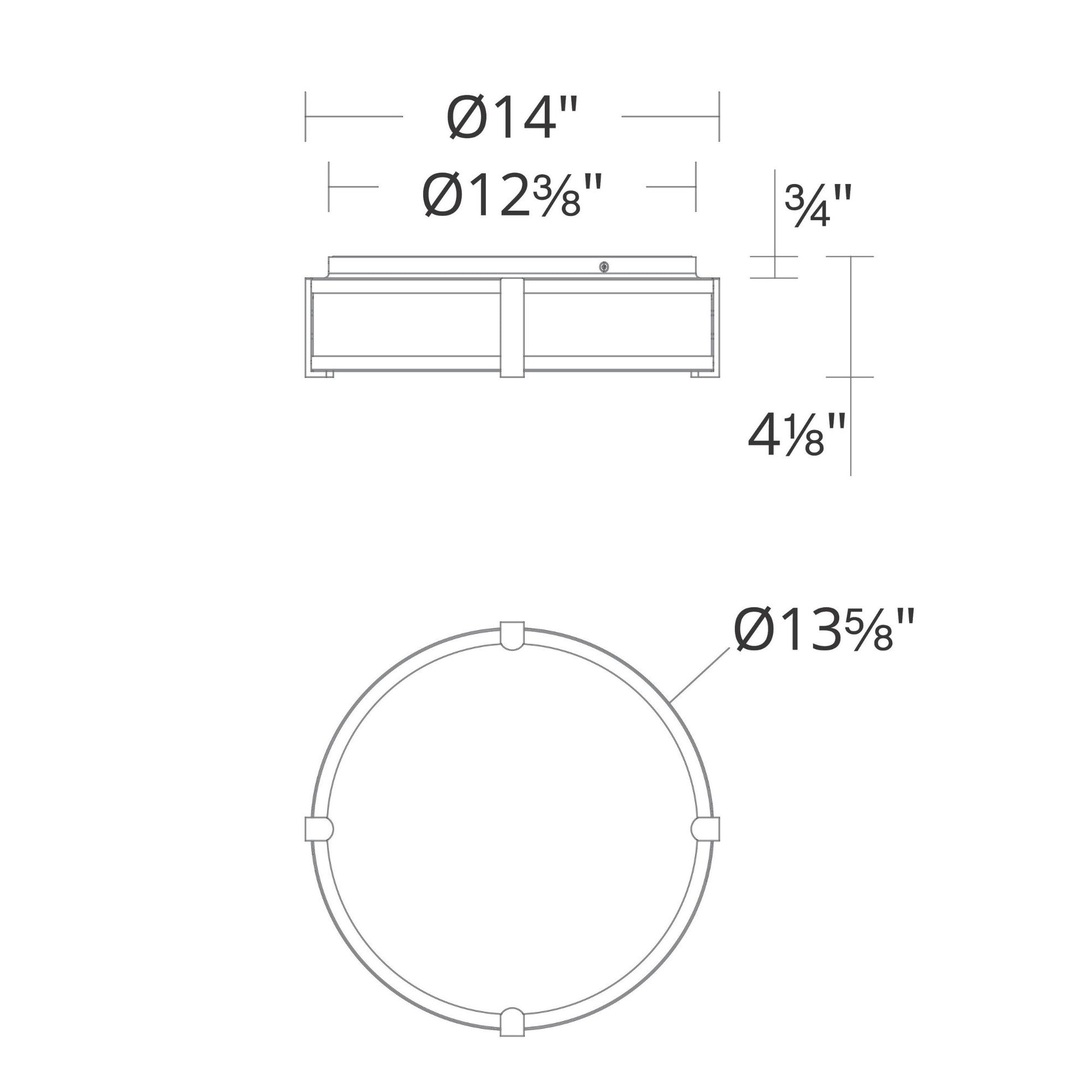 Constantine 14" LED Flush Mount, Black Finish - Bees Lighting