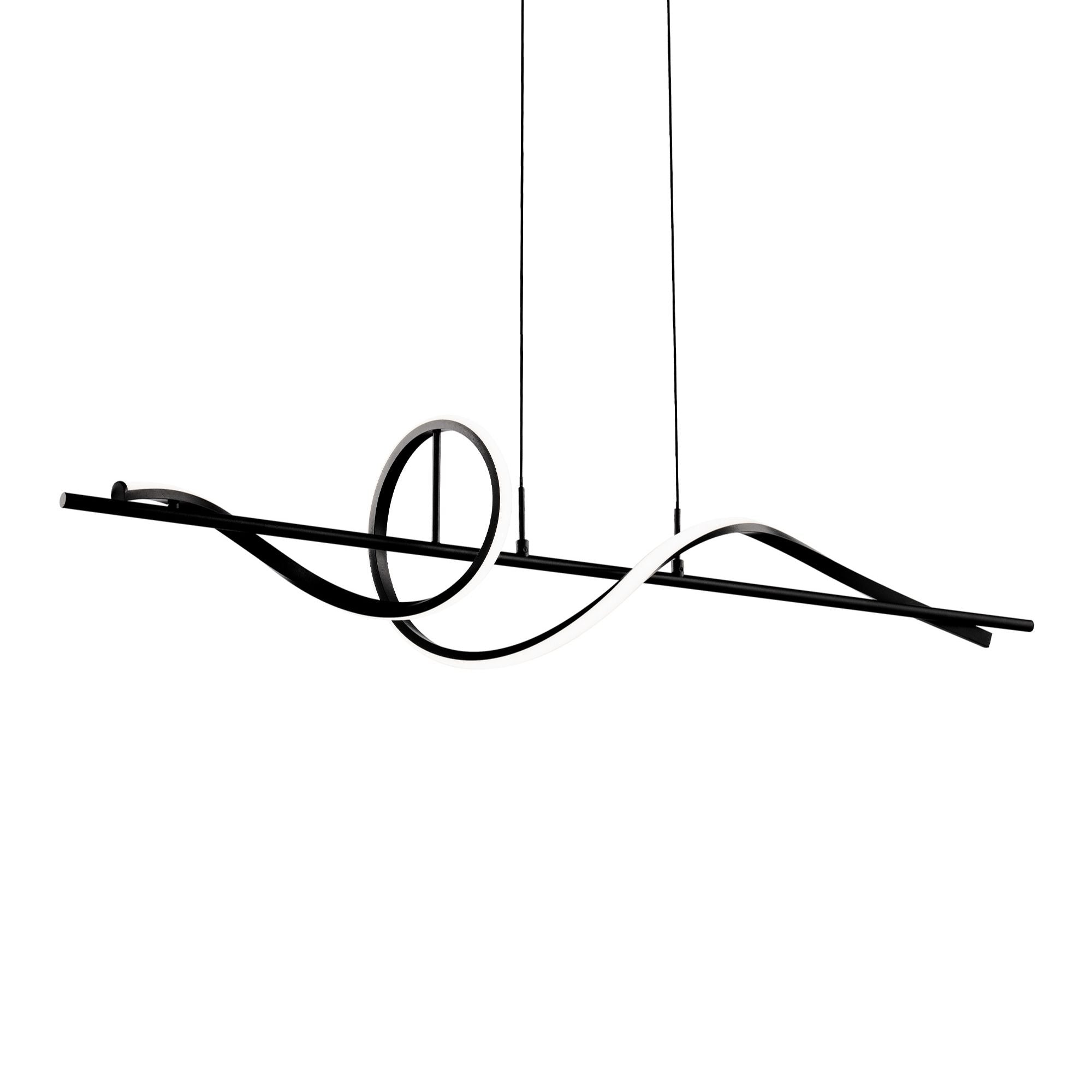 Corkscrew 44" LED Linear Pendant, 4CCT, Black Finish