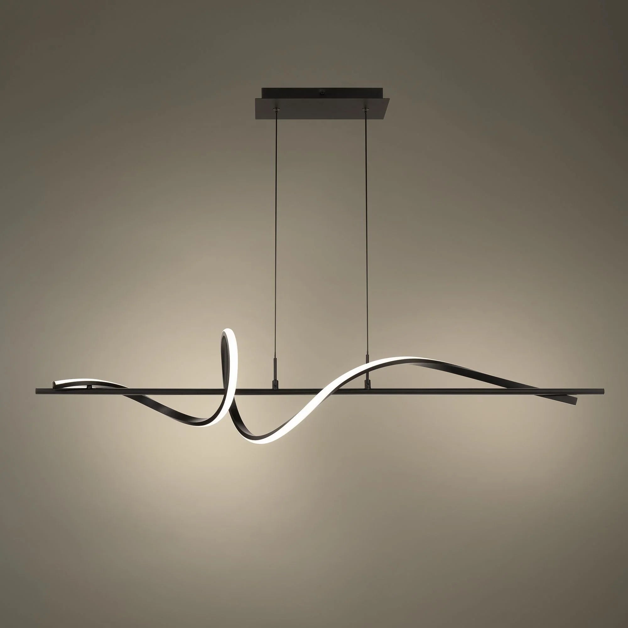 Corkscrew 44" LED Linear Pendant, 4CCT, Black Finish