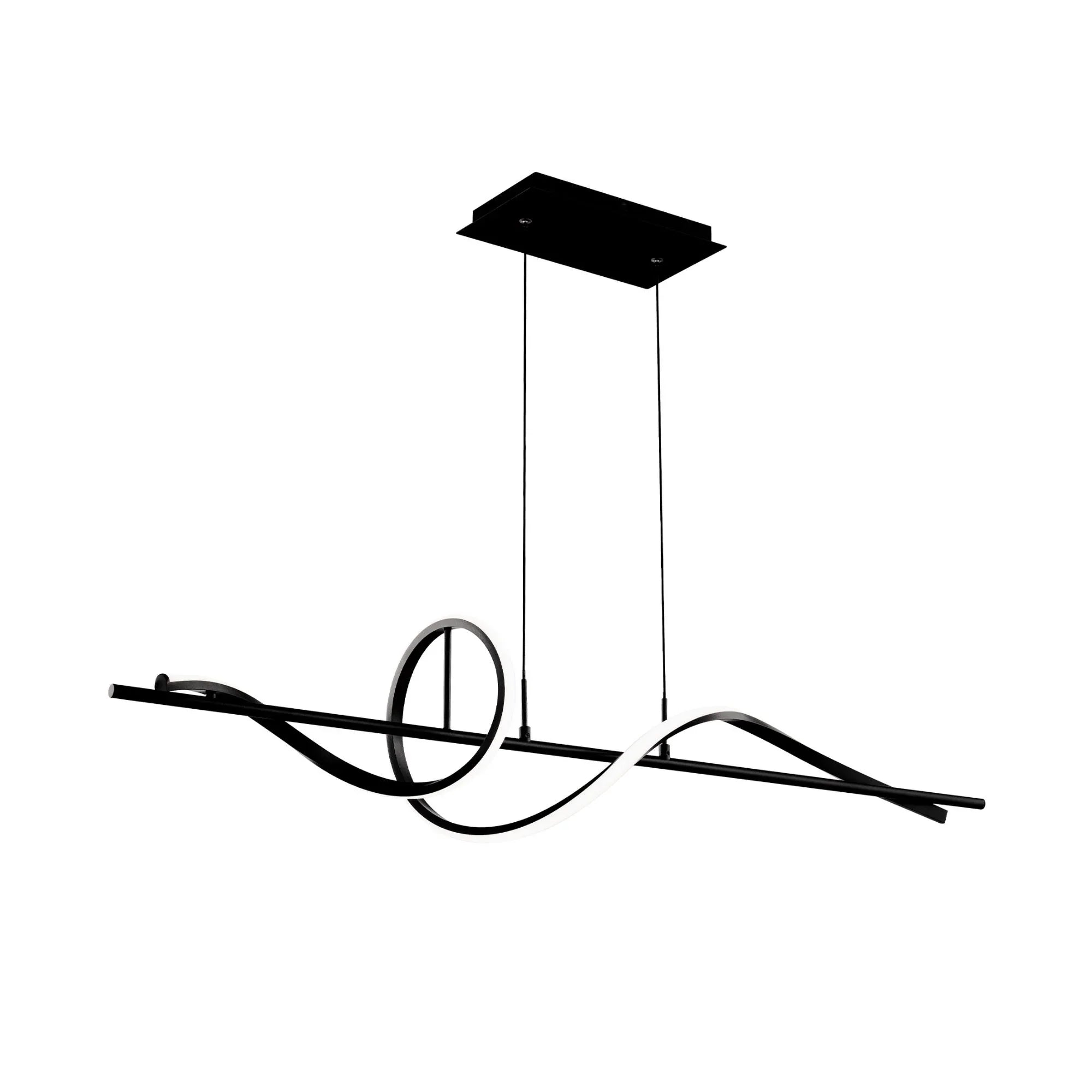 Corkscrew 44" LED Linear Pendant, 4CCT, Black Finish