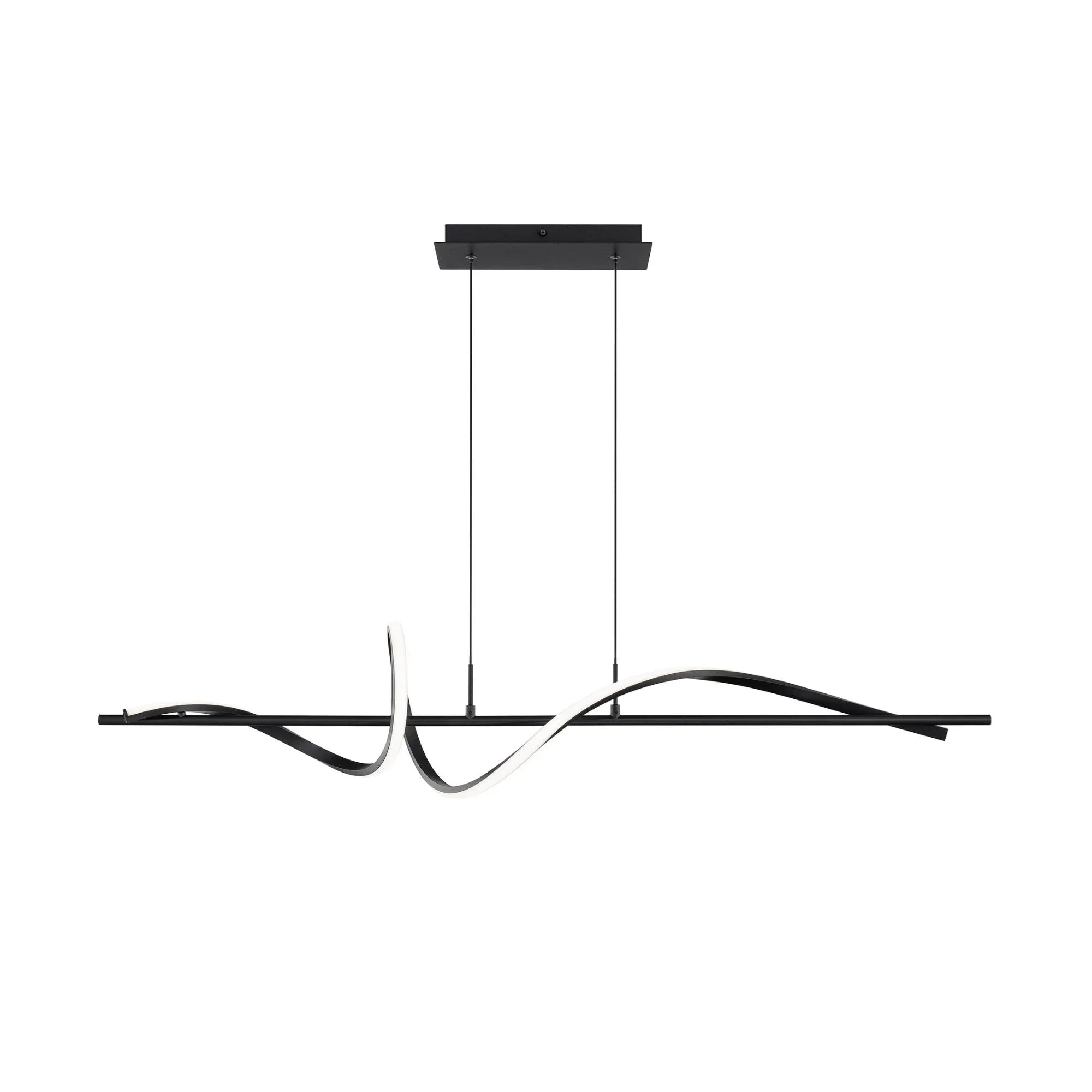Corkscrew 44" LED Linear Pendant, 4CCT, Black Finish