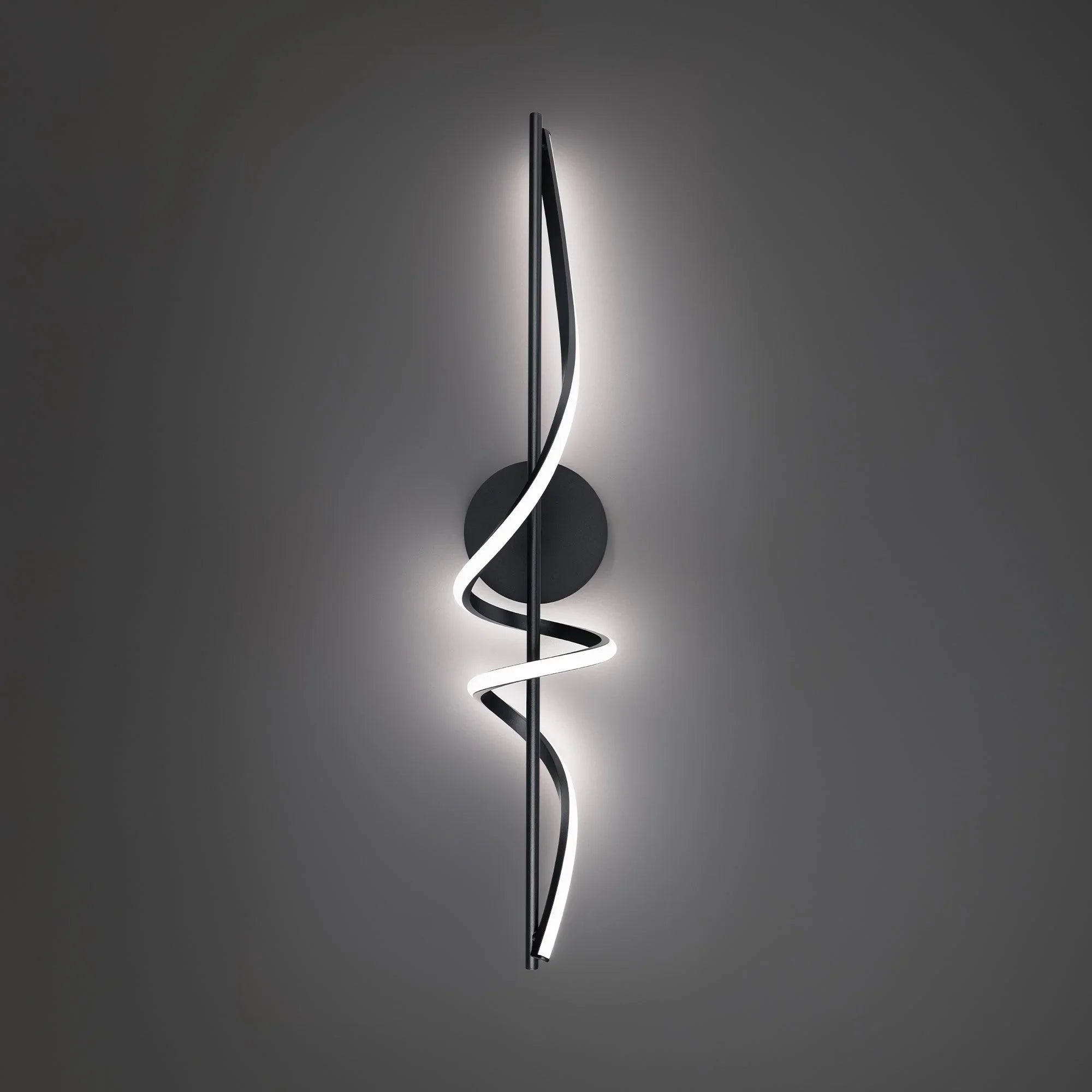 Corkscrew 34" LED Wall Sconce, 4CCT, Black Finish