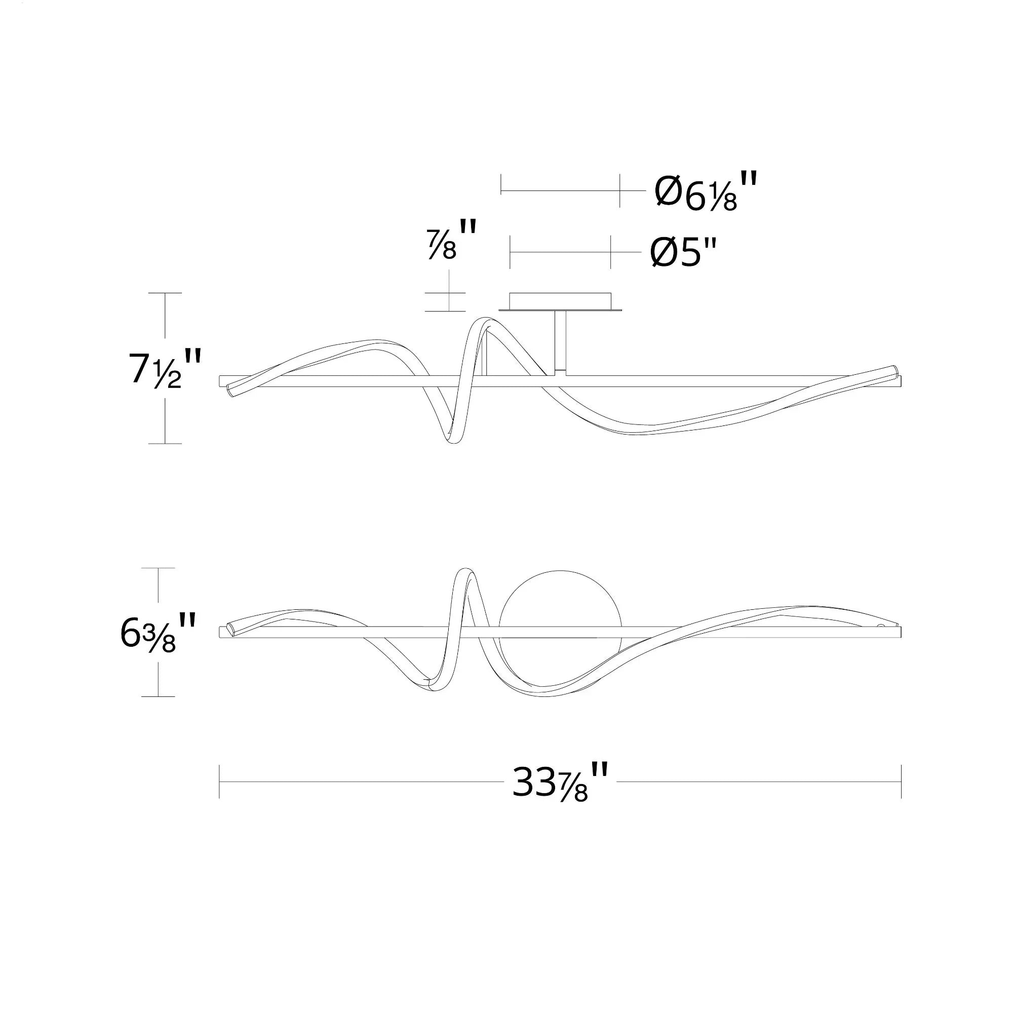 Corkscrew 34" LED Wall Sconce, 4CCT, Black Finish