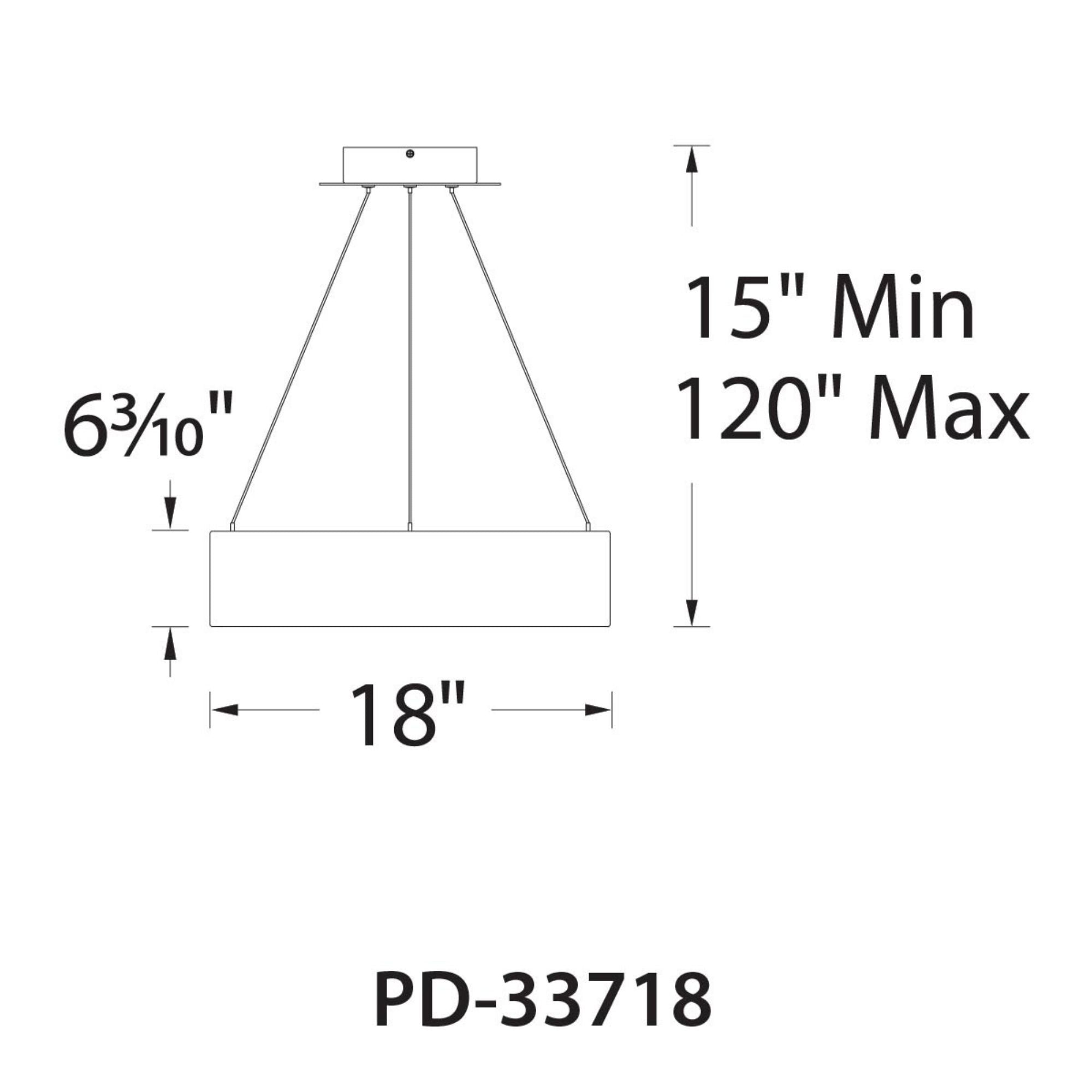Corso 18" LED Pendant, Brushed Aluminum Finish - Bees Lighting