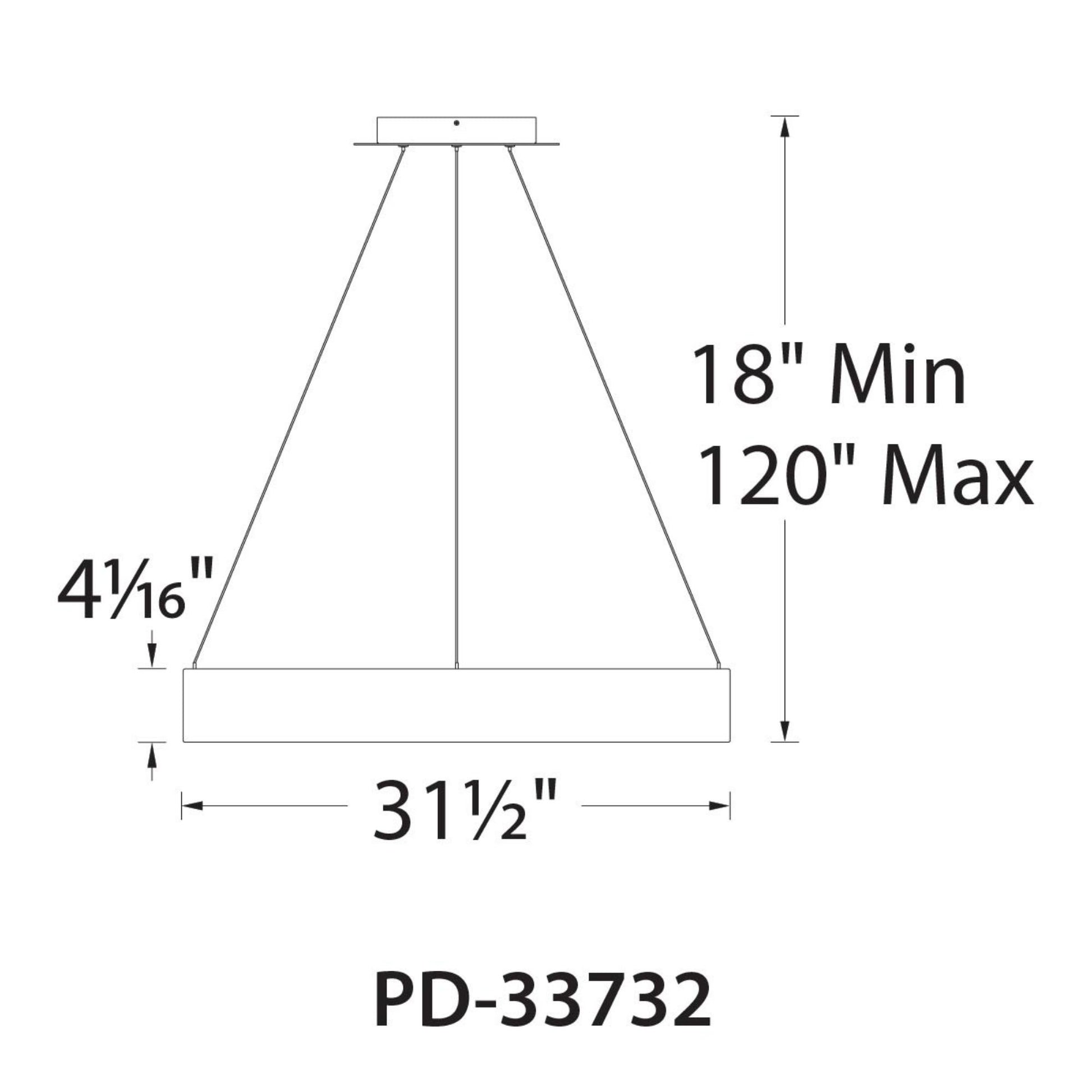Corso 32" LED Pendant, Black Finish - Bees Lighting