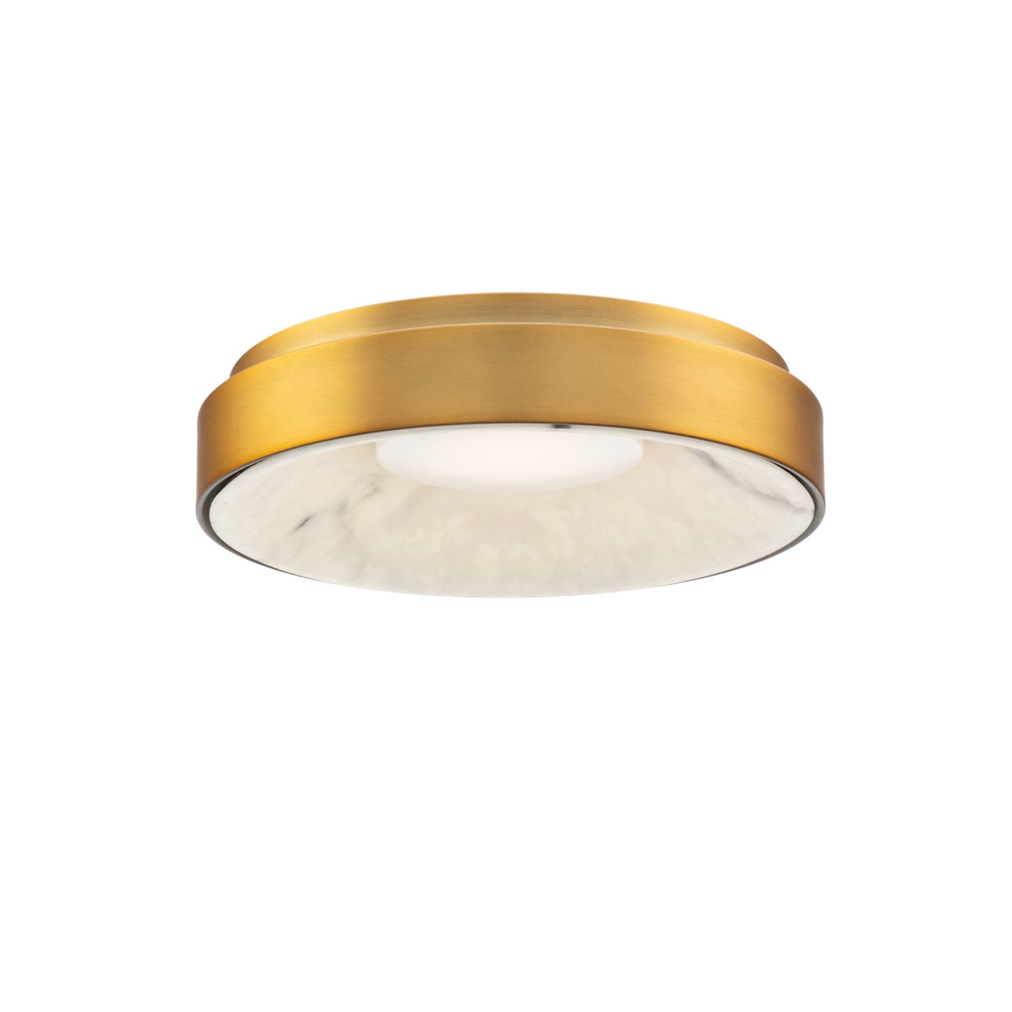 Crackle 14" LED Flush Mount, Aged Brass Finish