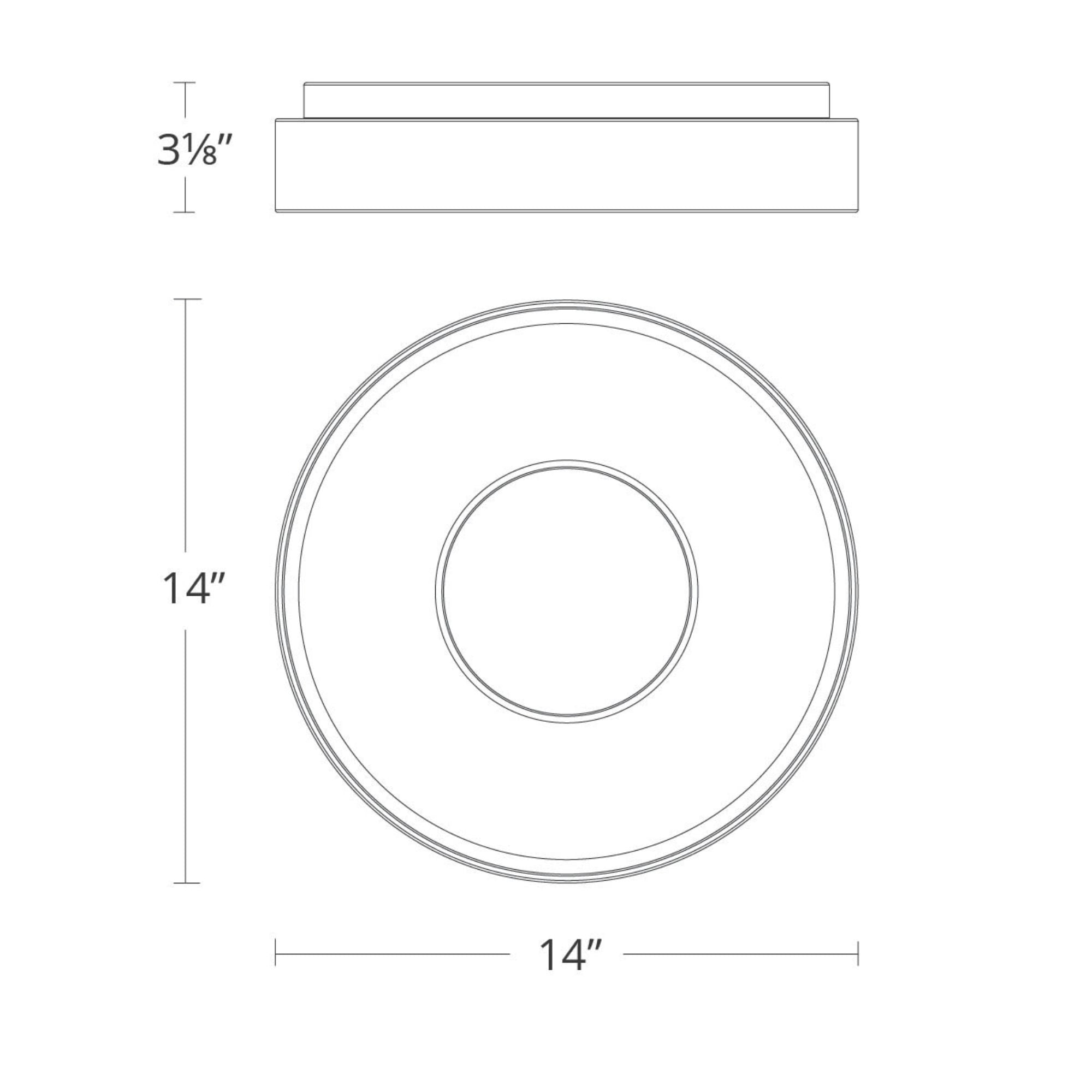 Crackle 14" LED Flush Mount, Black Finish