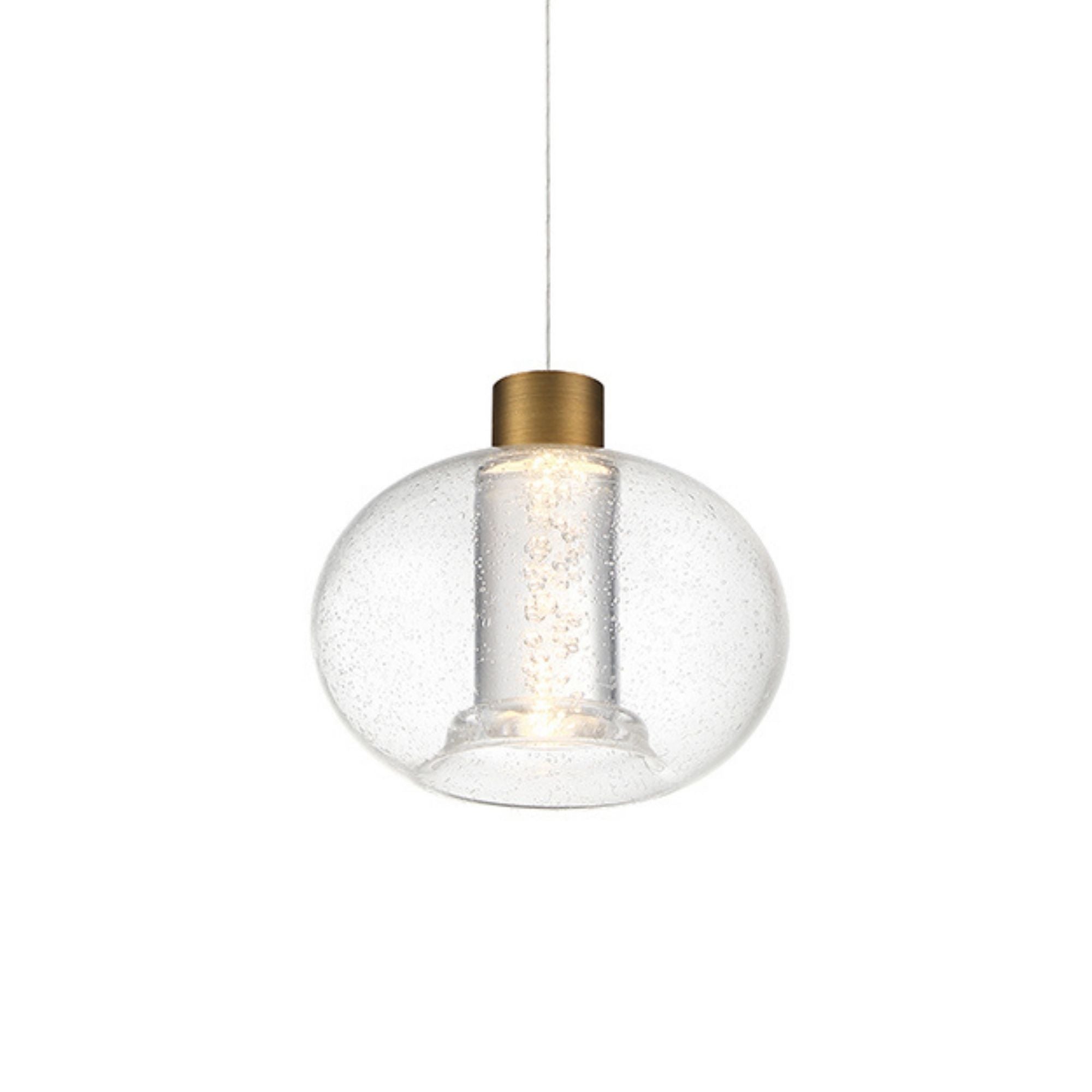 Crater 8 in. LED Pendant Light Brass Finish - Bees Lighting