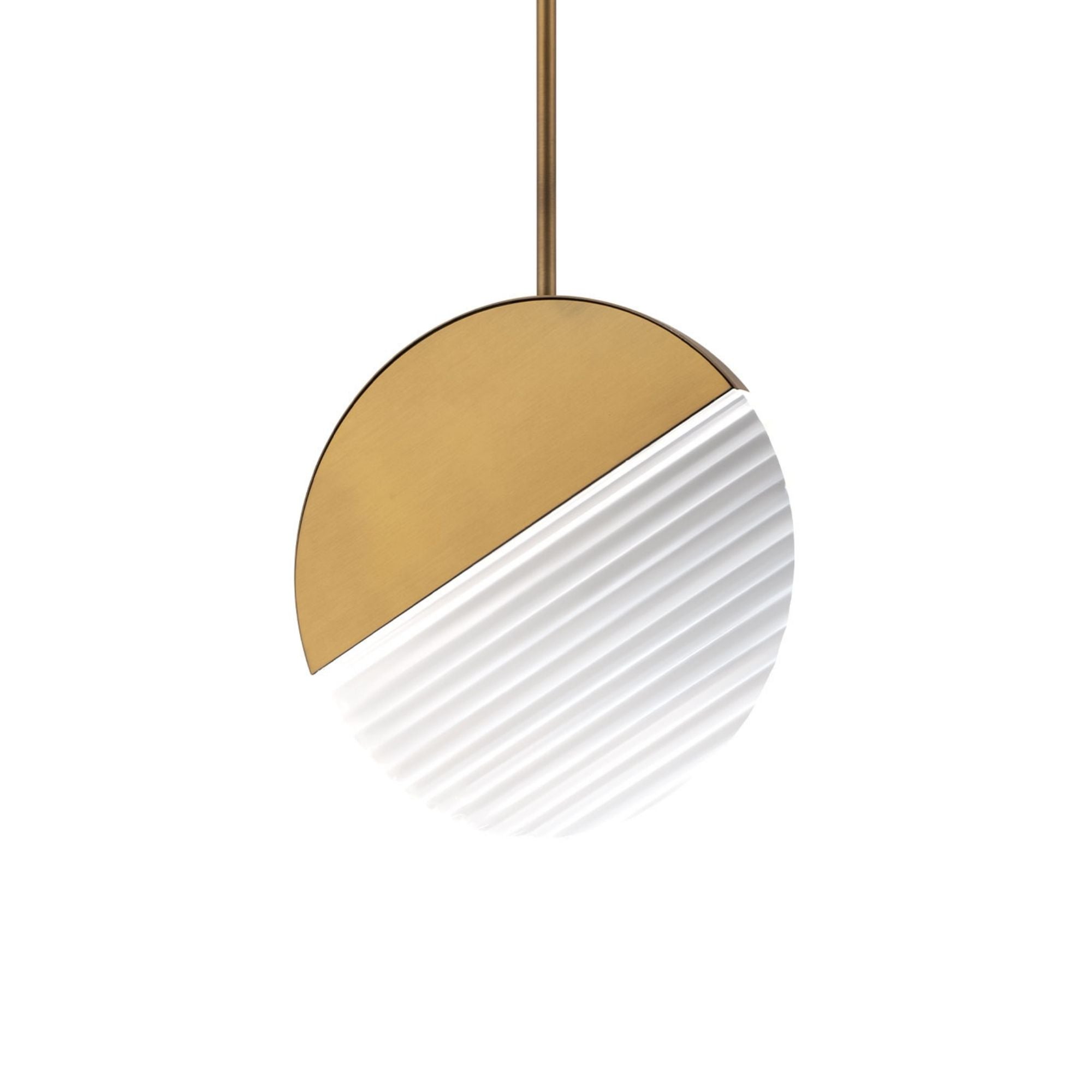 Crescent 10" LED Mini Pendant, 4CCT, Aged Brass Finish