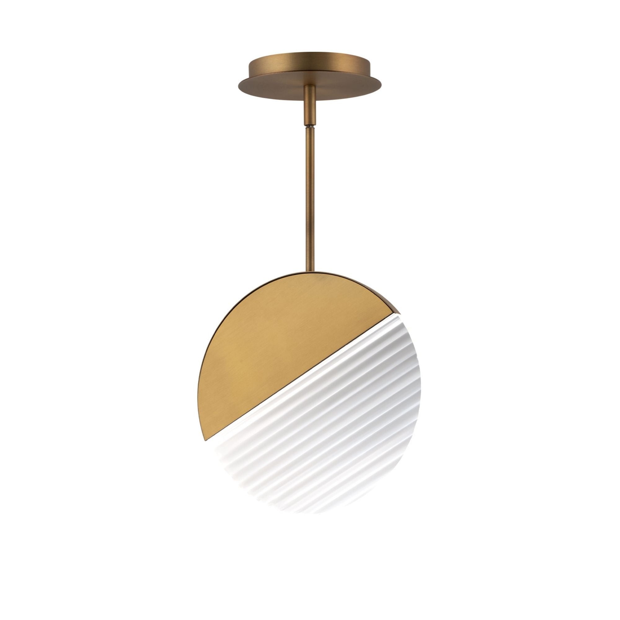 Crescent 10" LED Mini Pendant, 4CCT, Aged Brass Finish