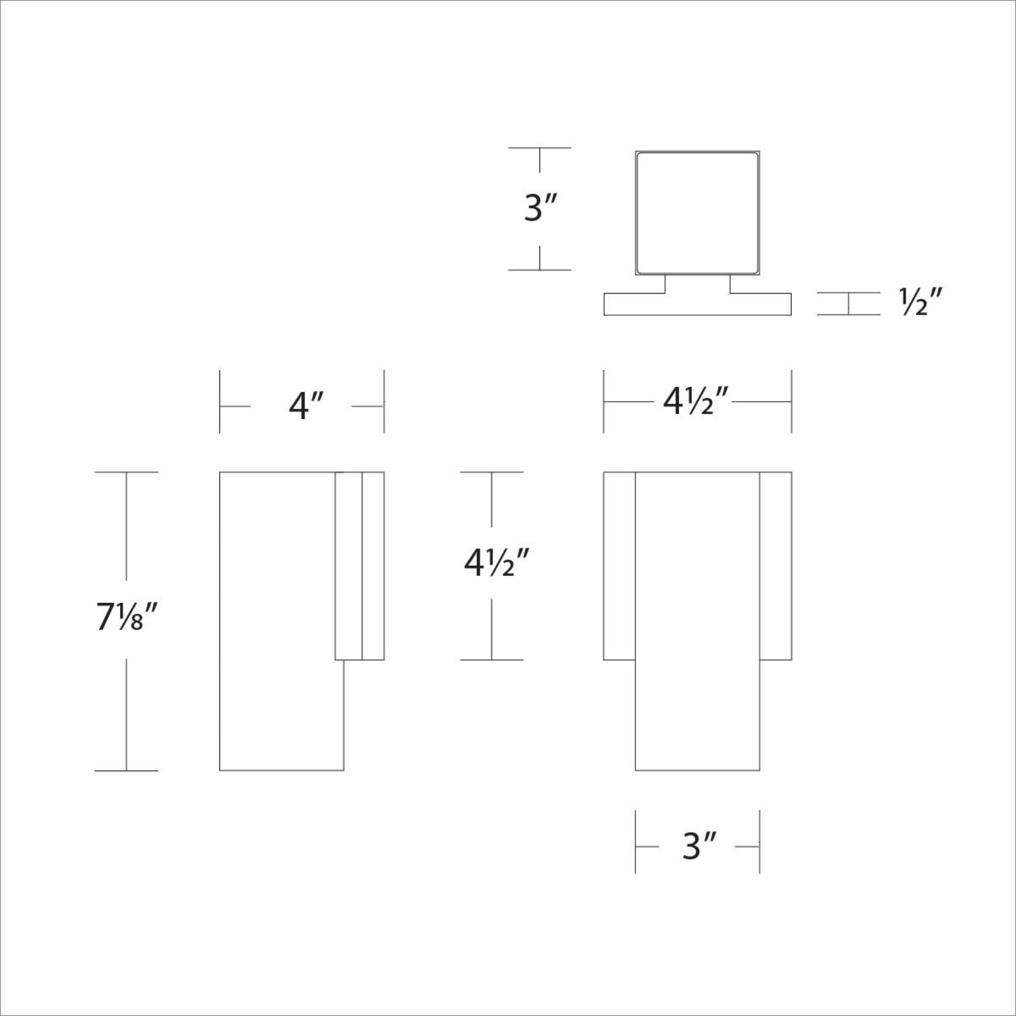 Cubix 8" Outdoor LED Wall Mount, 5CCT, Black Finish