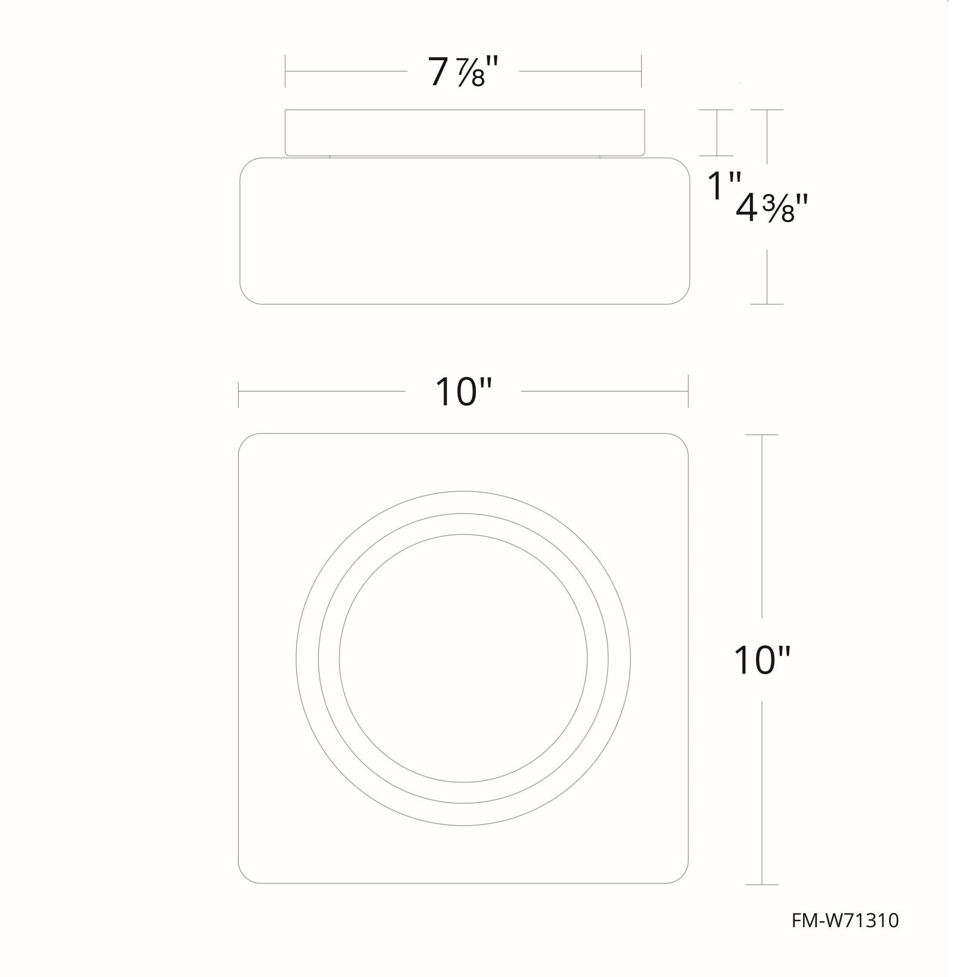 Cuboid 10" LED Outdoor Flush Mount, 3CCT, Black Finish