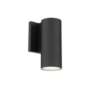 Cylinder 8" Outdoor LED Wall Mount, 5CCT, Black Finish
