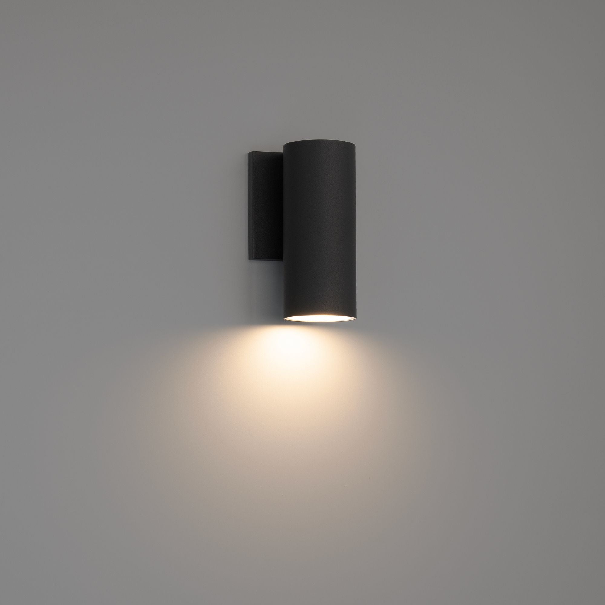 Cylinder 8" Outdoor LED Wall Mount, 5CCT, Black Finish