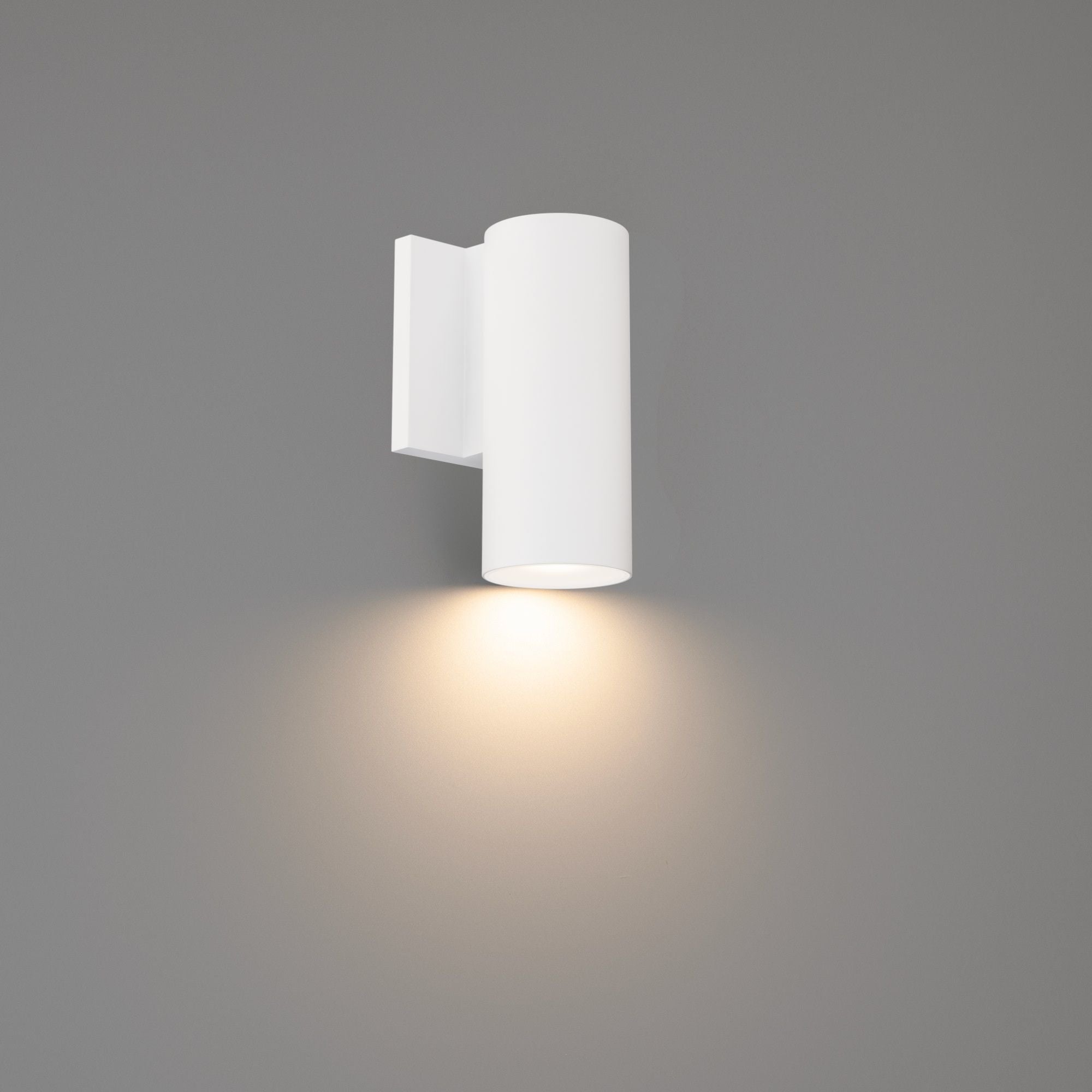 Cylinder 8" Outdoor LED Wall Mount, 5CCT, White Finish