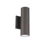 Cylinder 10" Outdoor LED Wall Mount, 5CCT, Bronze Finish