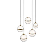 Cyllindra 17" LED Chandelier, 4CCT, Aged Brass Finish