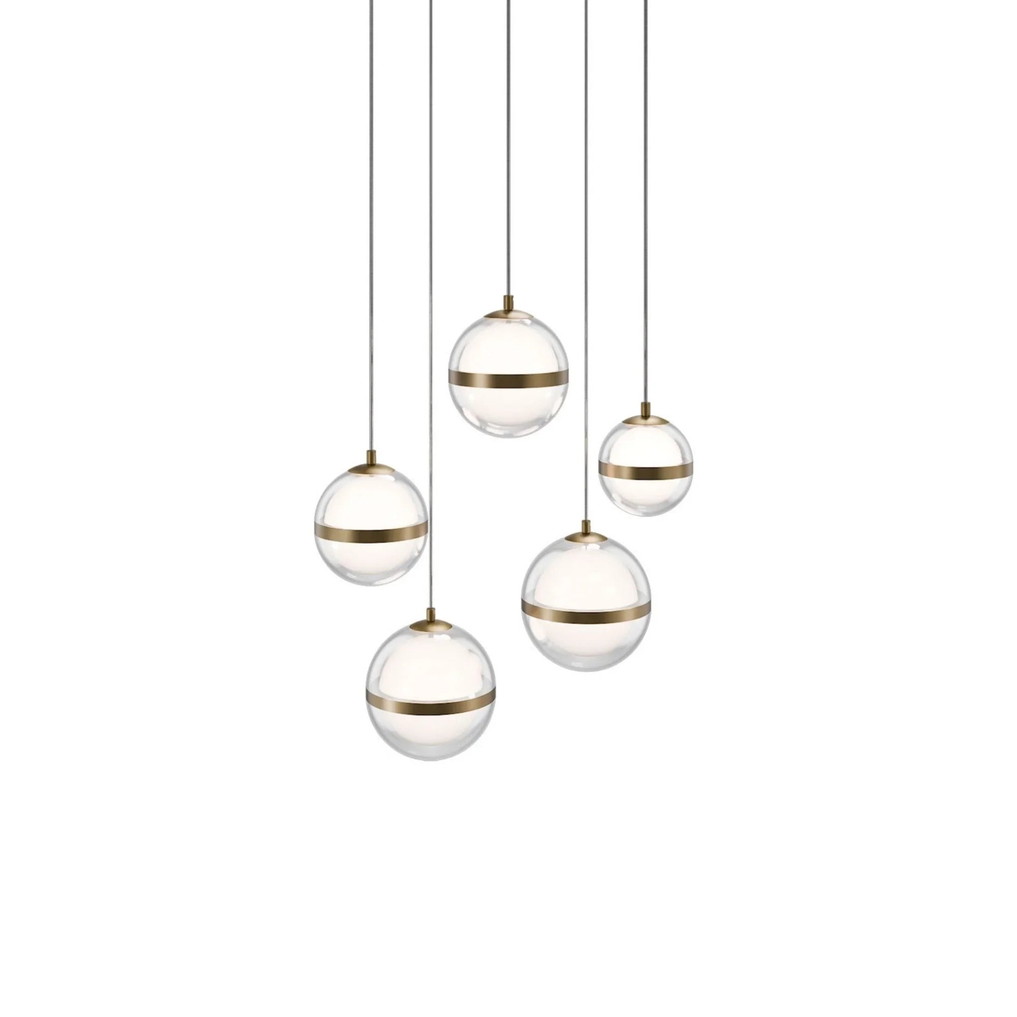Cyllindra 17" LED Chandelier, 4CCT, Aged Brass Finish