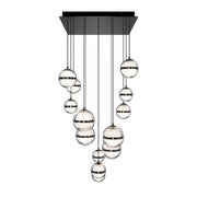 WAC Lighting Cyllindra 21 in. 13-Light Chandelier, Black Chrome with Acrylic Spheres