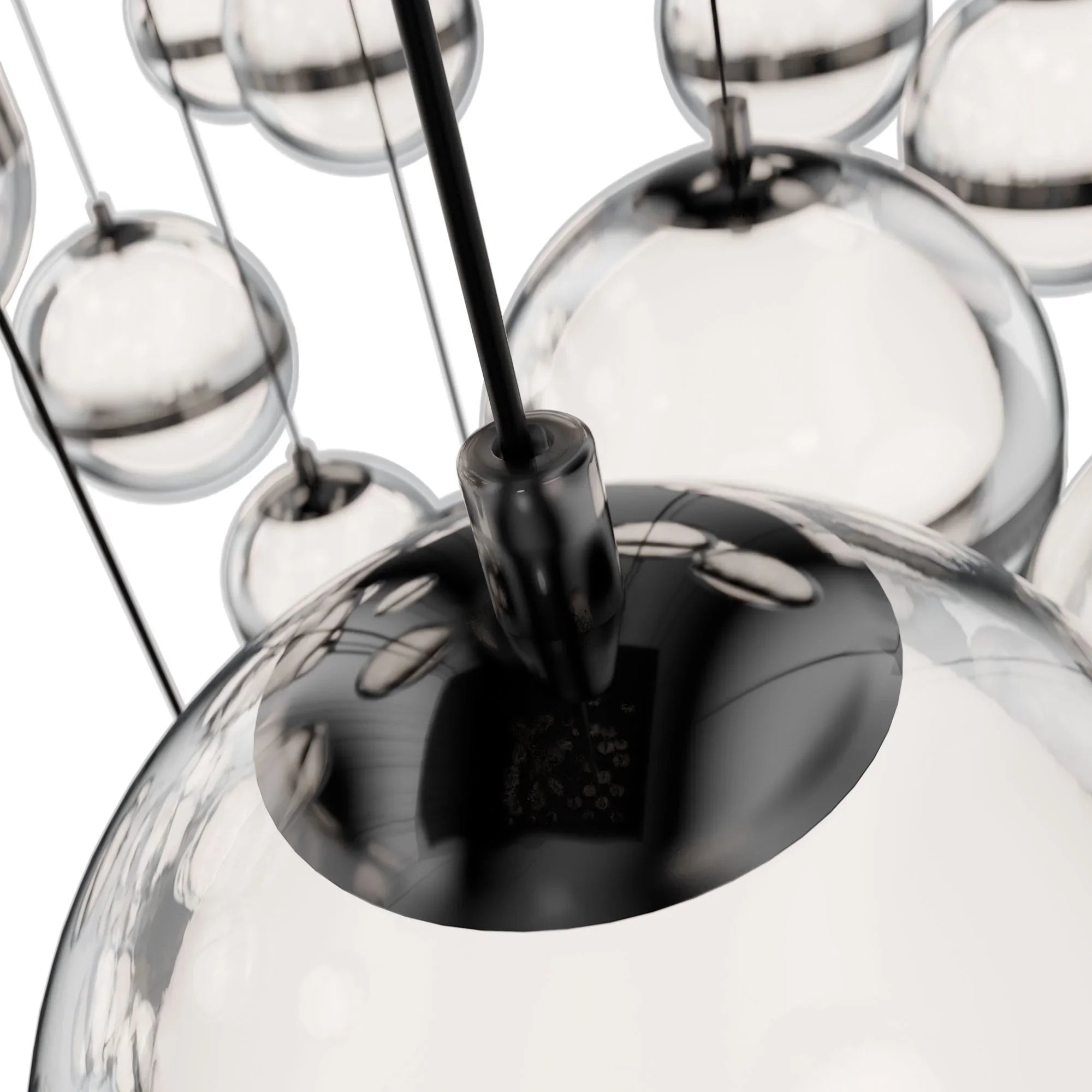WAC Lighting Cyllindra 21 in. 13-Light Chandelier, Black Chrome with Acrylic Spheres