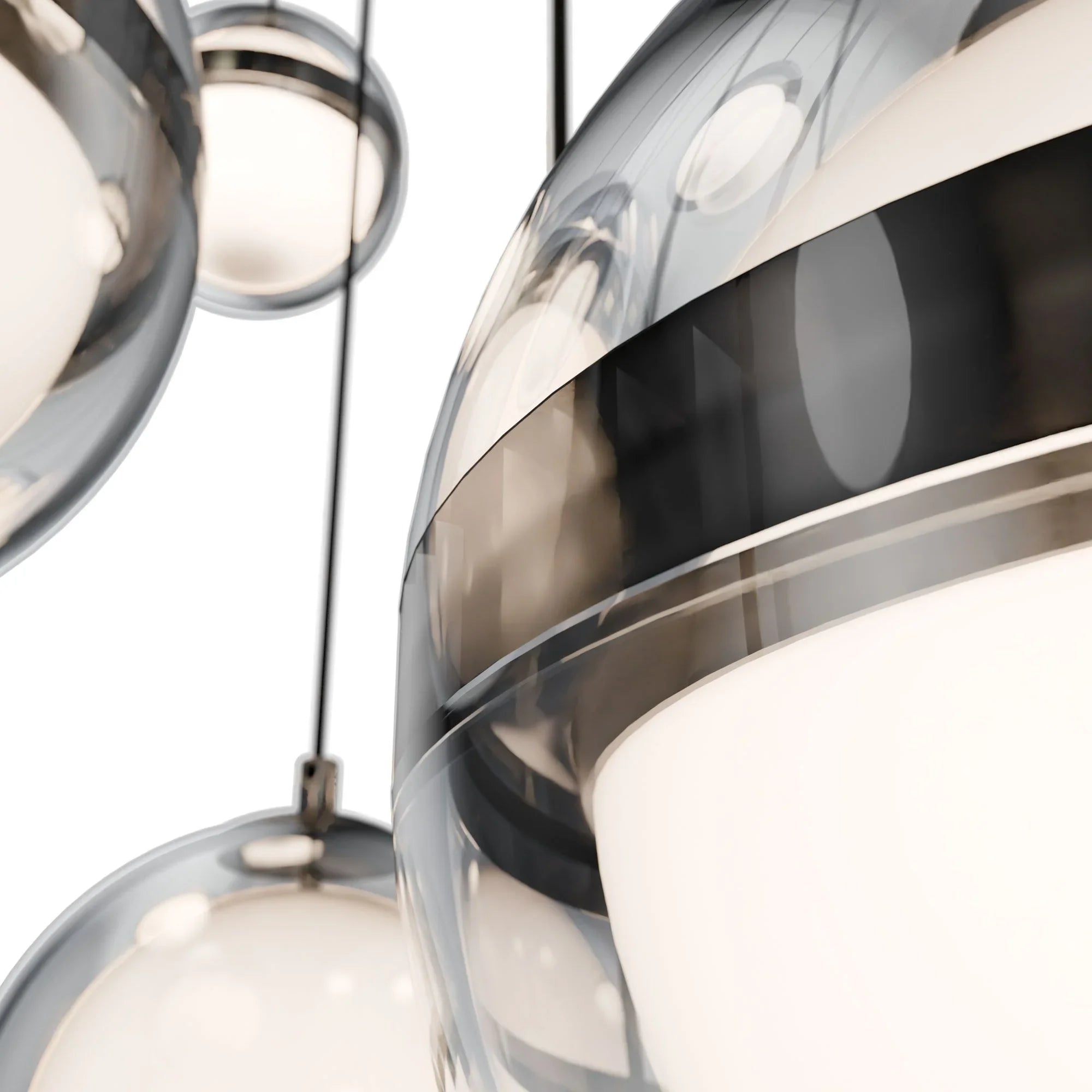 WAC Lighting Cyllindra 21 in. 13-Light Chandelier, Black Chrome with Acrylic Spheres