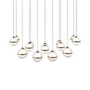 Cyllindra 42" LED Chandelier, 4CCT, Aged Brass Finish