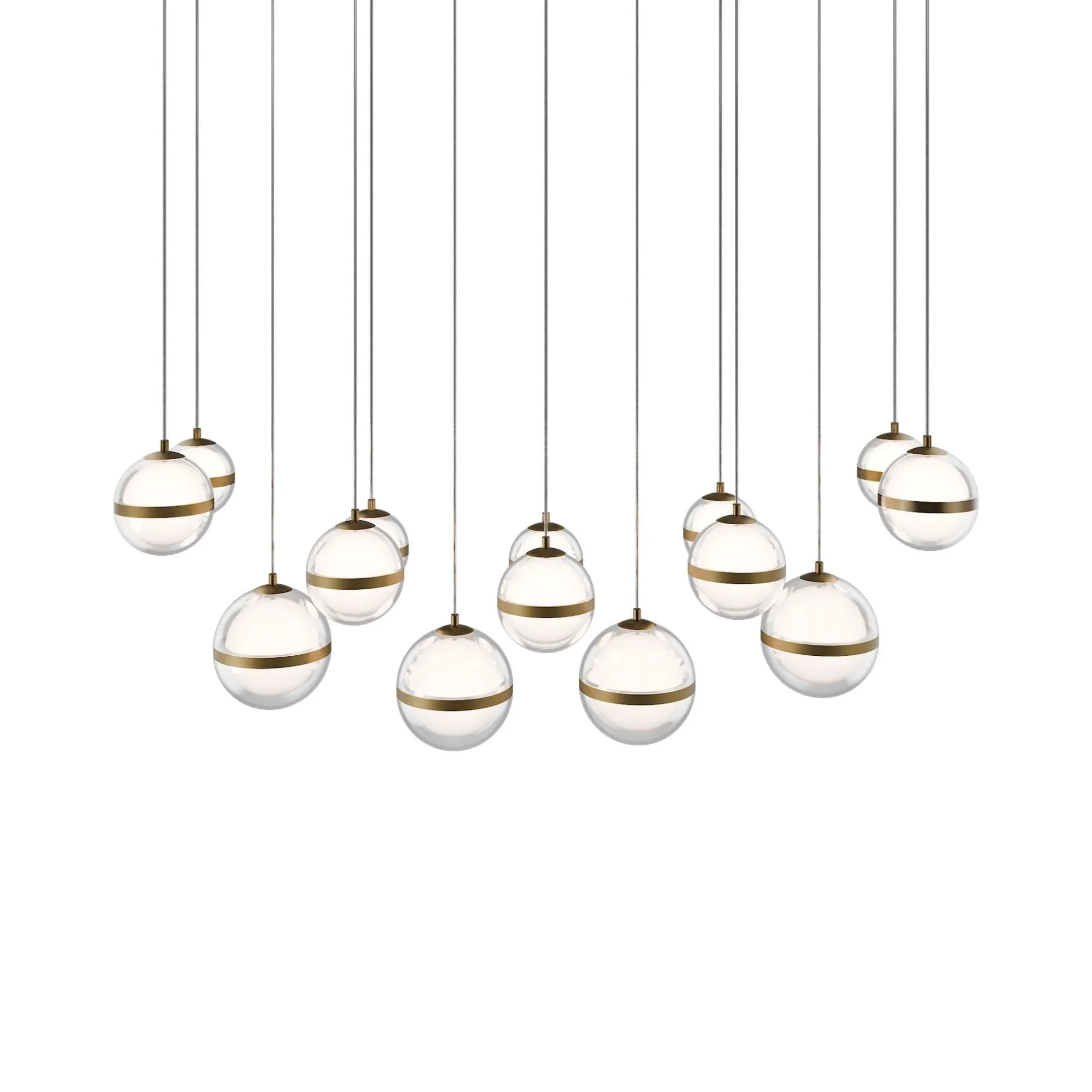 Cyllindra 42" LED Chandelier, 4CCT, Aged Brass Finish