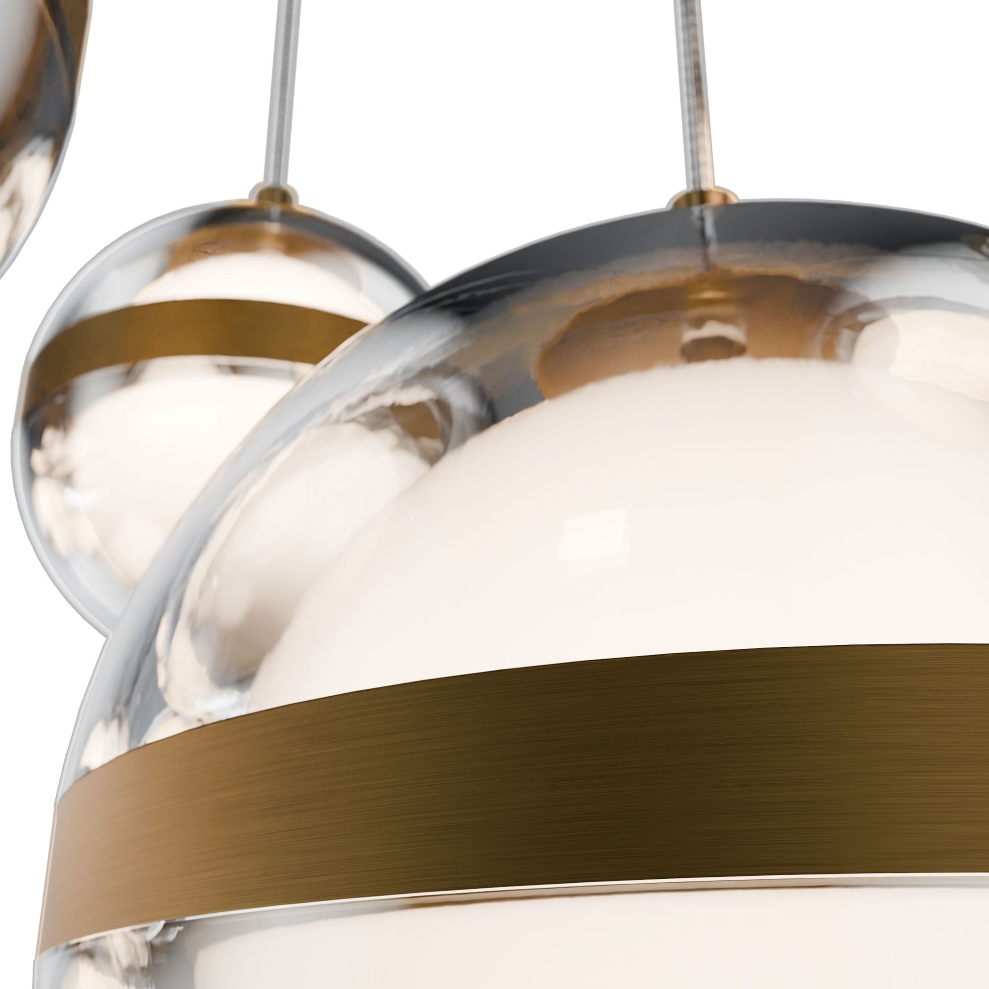 WAC Lighting Cyllindra 41.5in 14-Light Chandelier, Aged Brass, with Acrylic Globes