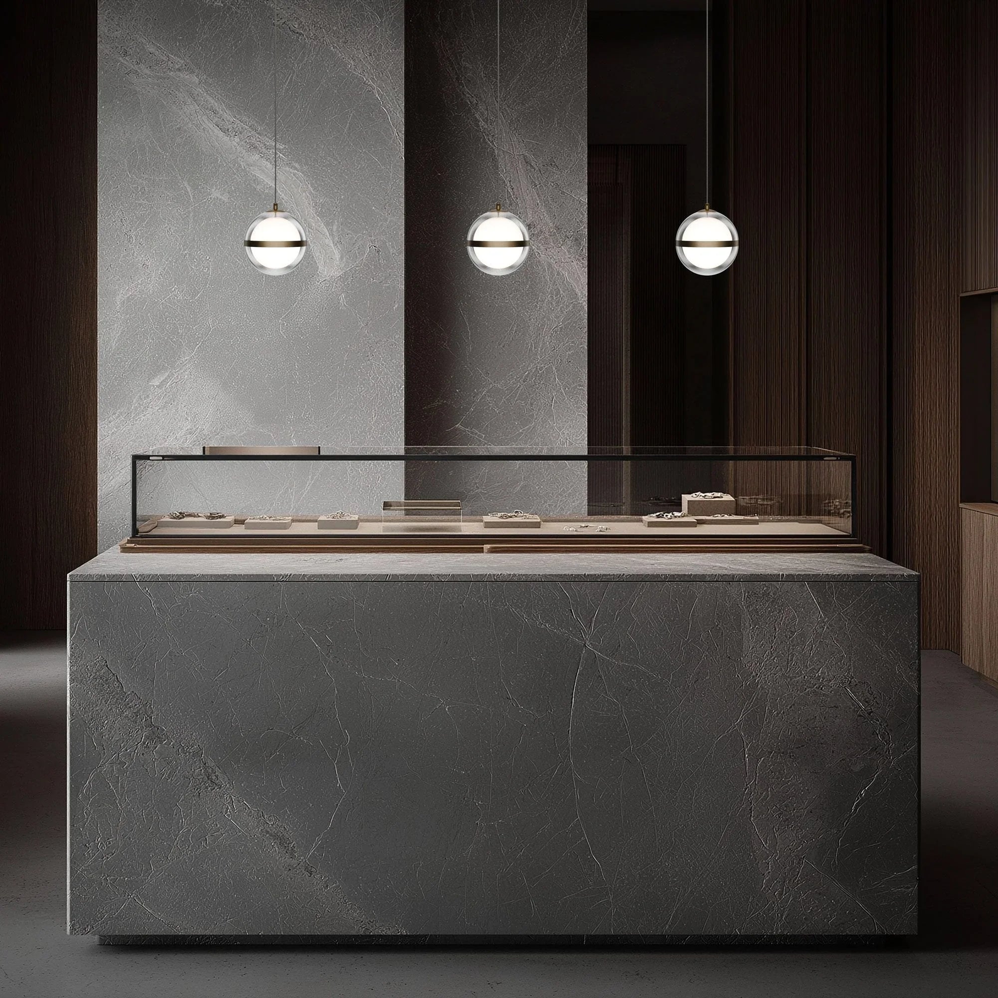 Cyllindra 6" LED Pendant, 4CCT, Aged Brass Finish