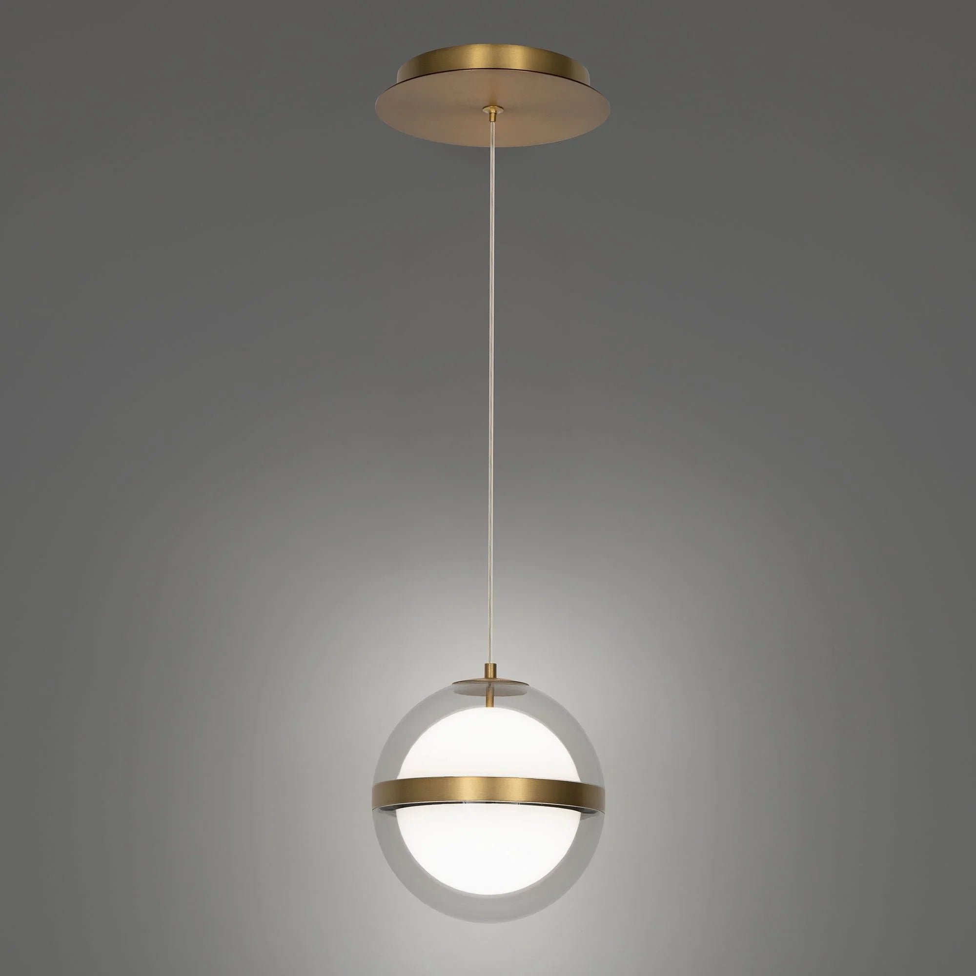 Cyllindra 6" LED Pendant, 4CCT, Aged Brass Finish