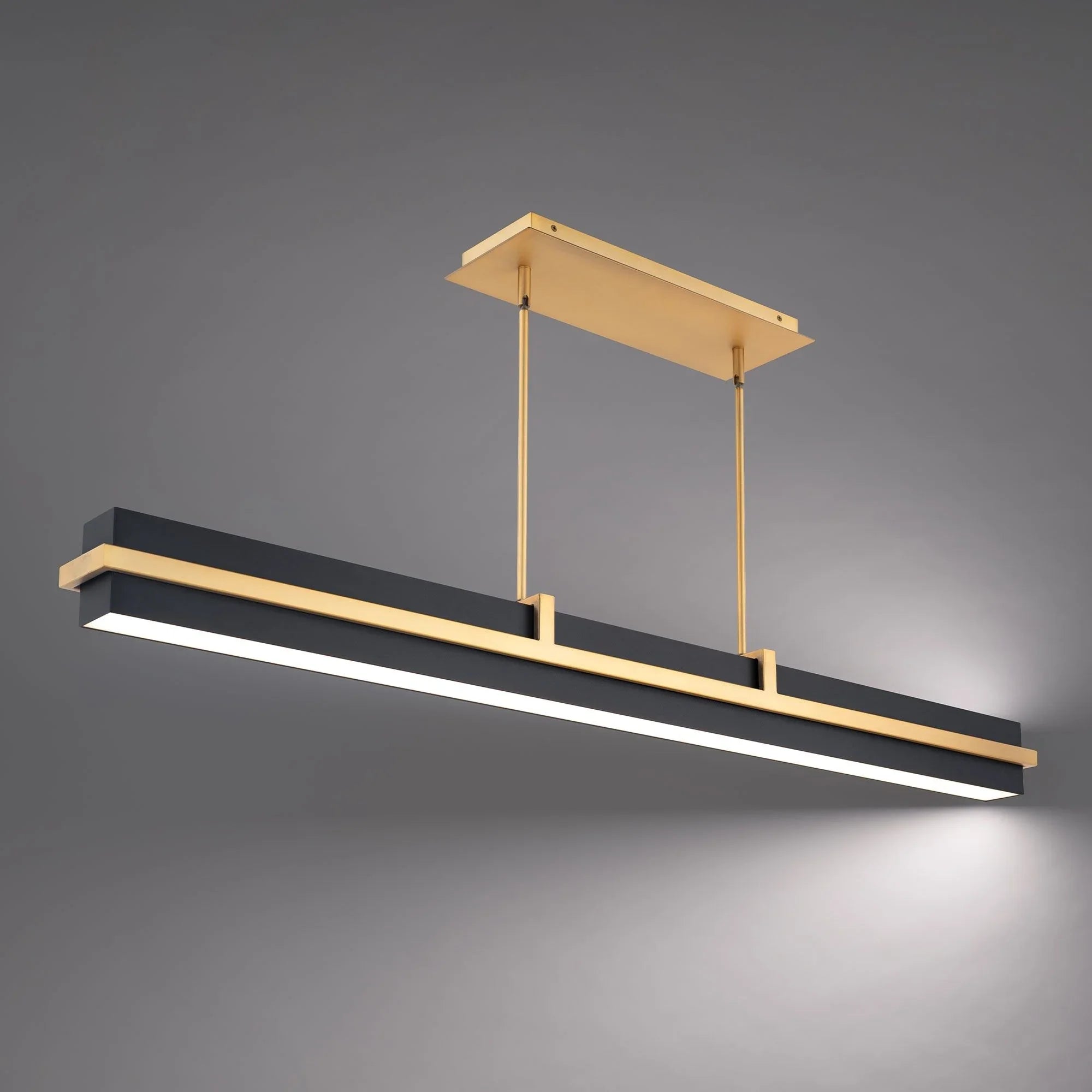 Desmond 48" Linear LED Pendant, 4CCT, Black/Aged Brass Finish