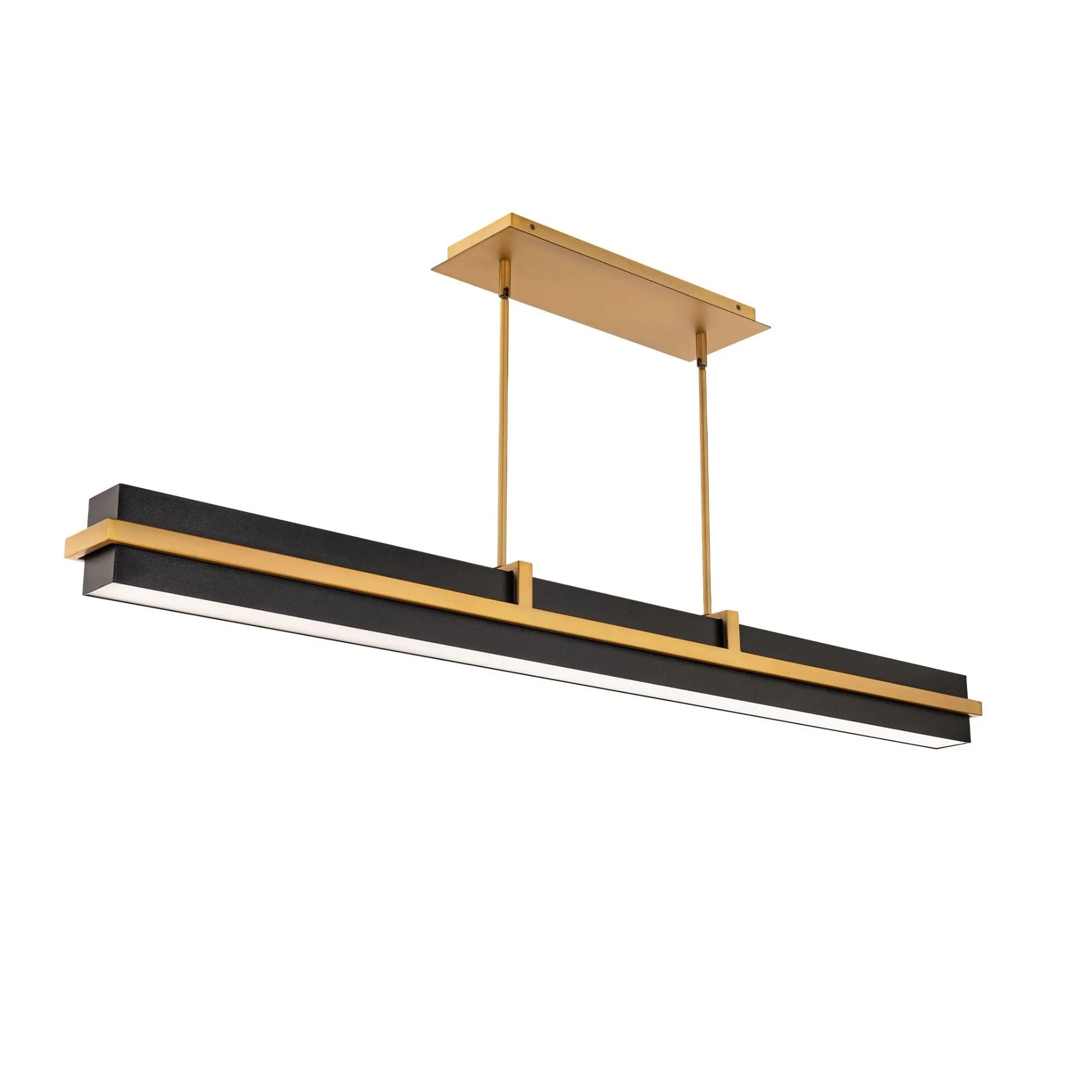 Desmond 48" Linear LED Pendant, 4CCT, Black/Aged Brass Finish