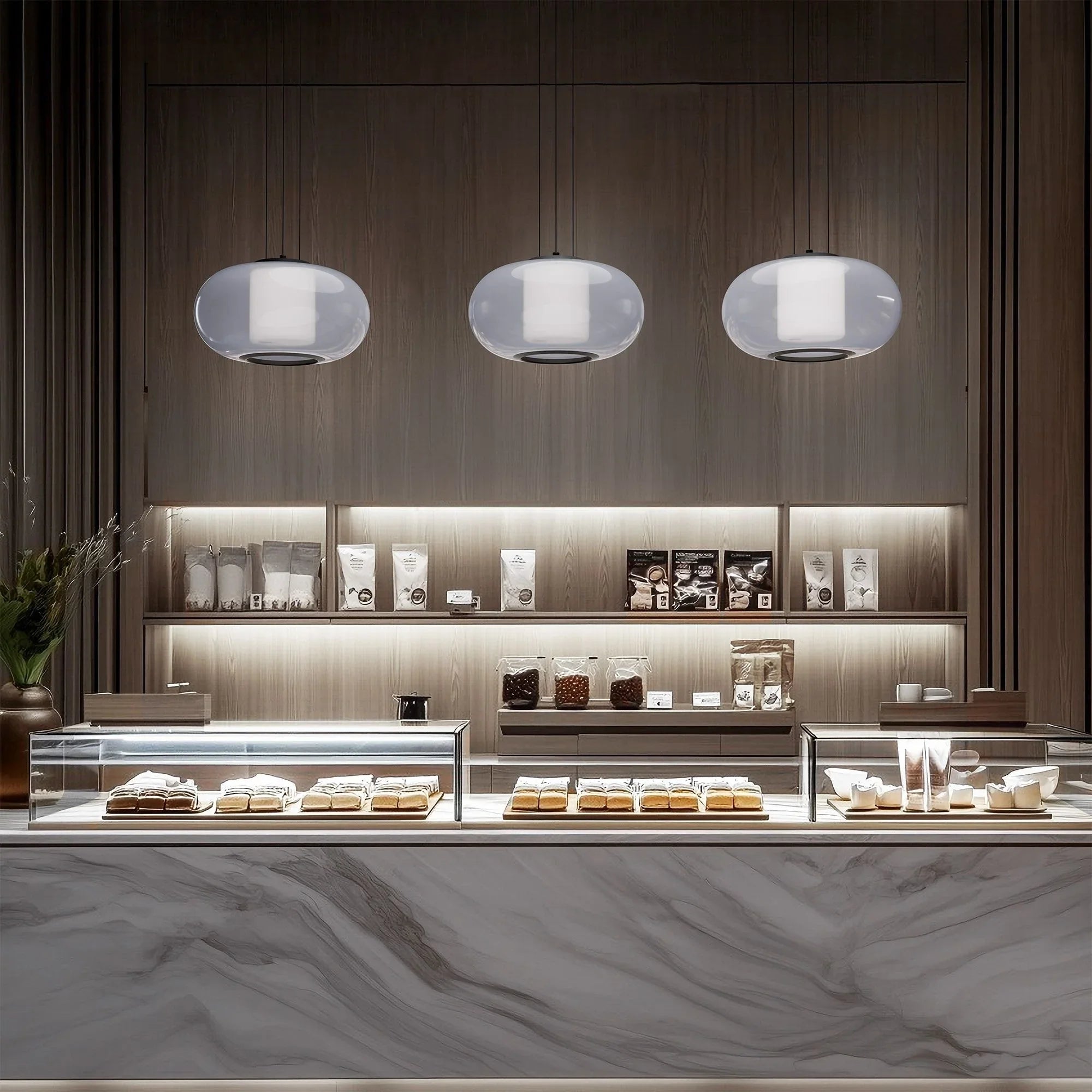 Doma 20" LED Pendant, 4CCT, Black Finish