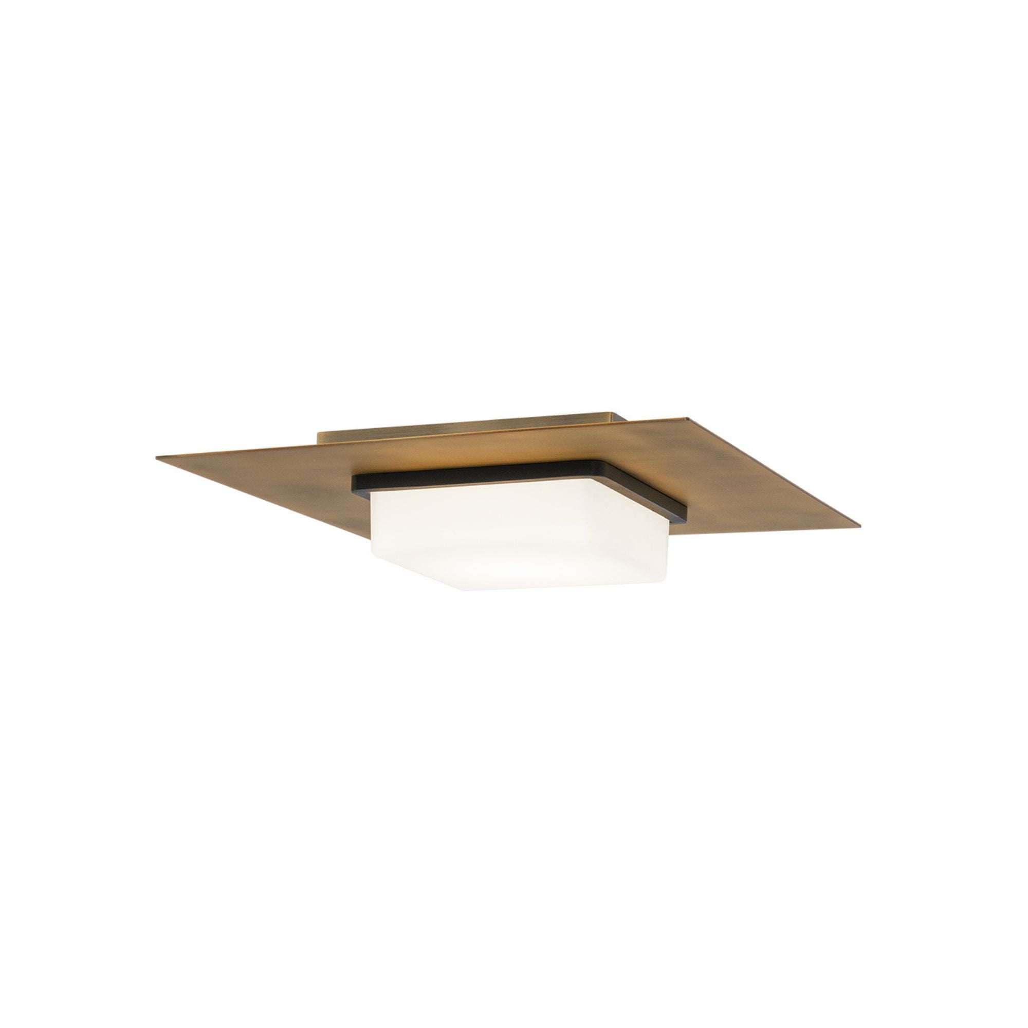 Double Decker 14" LED Flush Mount, 4CCT, Black/Aged Brass Finish
