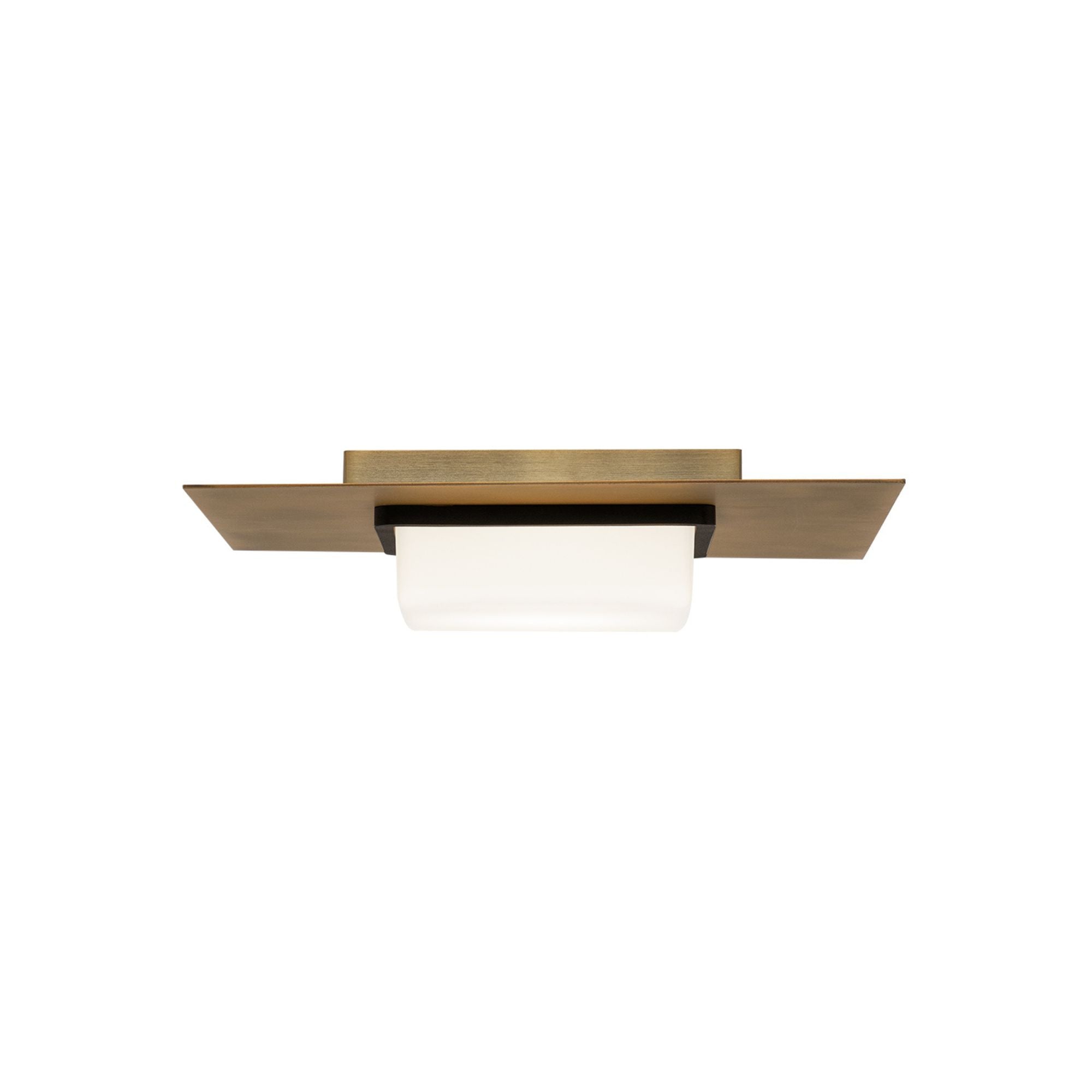 Double Decker 14" LED Flush Mount, 4CCT, Black/Aged Brass Finish