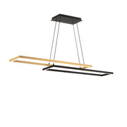 Double Entendre 42" LED Linear Pendant, 4CCT, Black/Aged Brass Finish