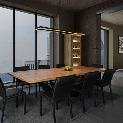 WAC Lighting Double Entendre 42 in. Pendant Light, Black & Aged Brass