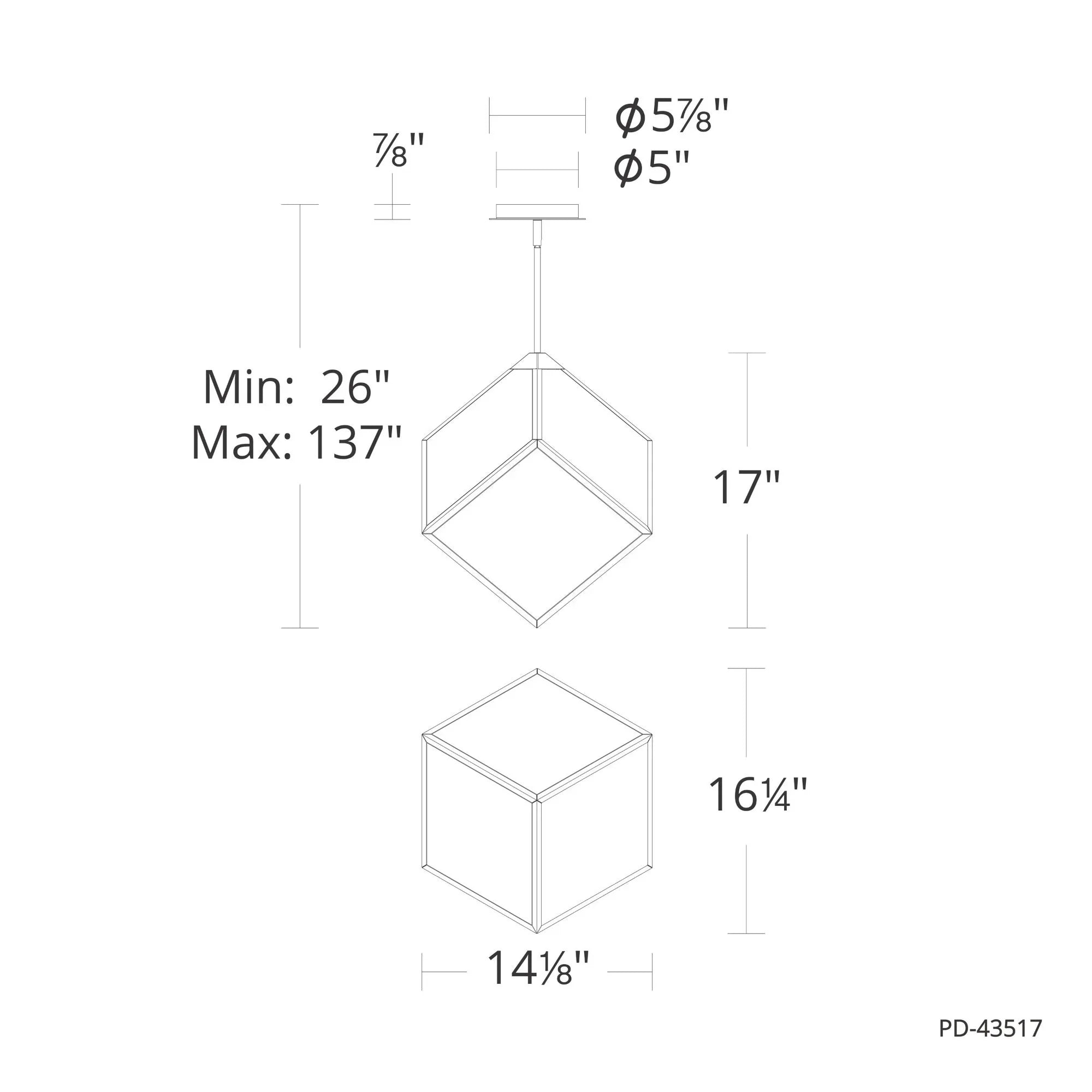 Dyce 17" LED Pendant, Black Finish